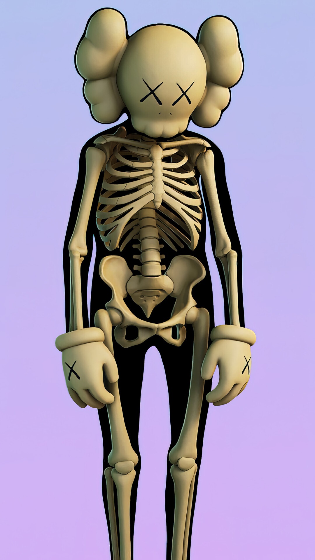 Skeleton character with X eyes from Fortnite HD Phone Wallpaper