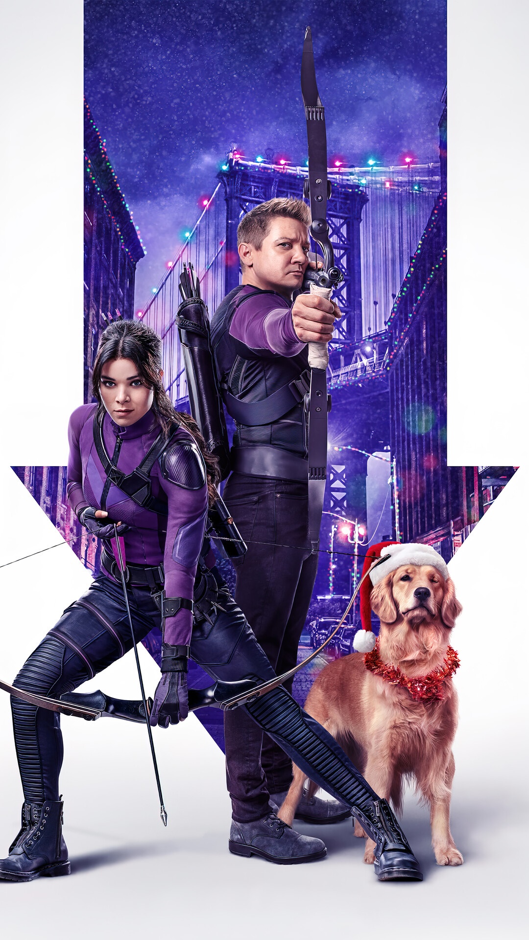Hawkeye TV Series Poster with Jeremy Renner and Hailee Steinfeld HD Phone Wallpaper