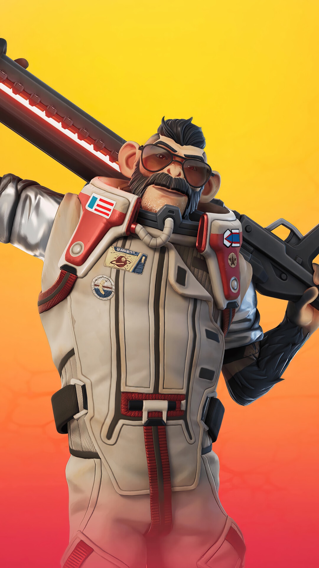 Monkey astronaut with a rifle in Fortnite HD Phone Wallpaper