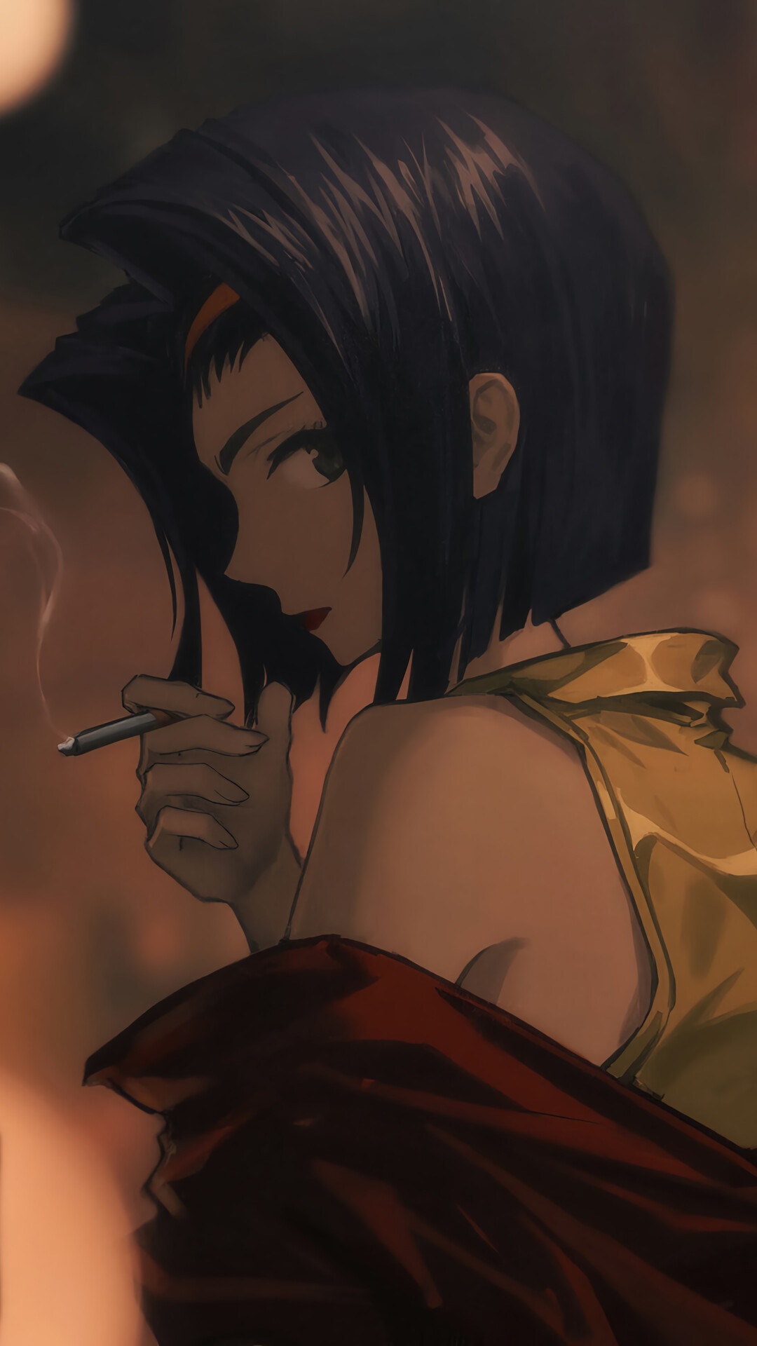 Faye Valentine smoking from Cowboy Bebop HD Phone Wallpaper