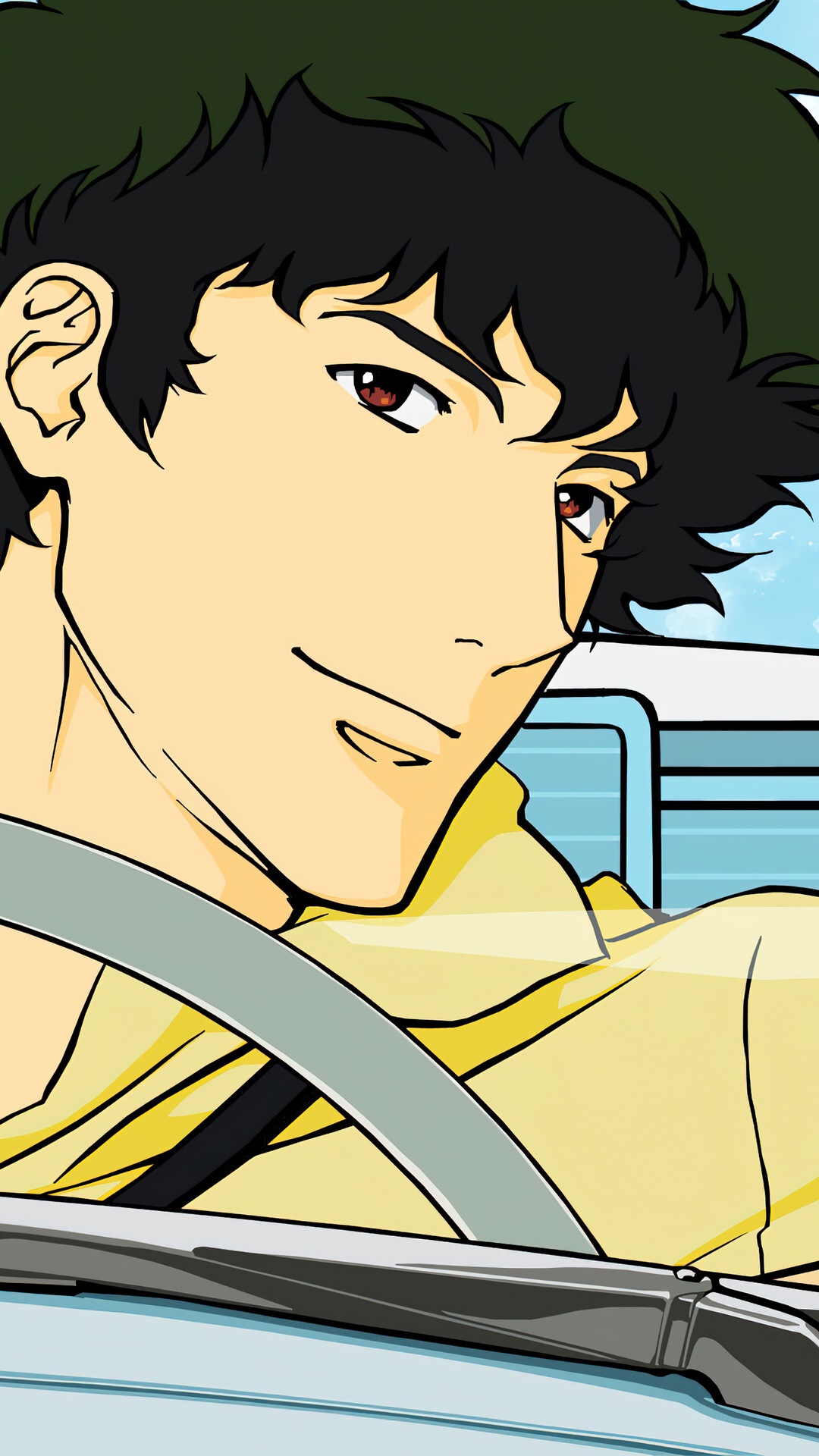 Spike Spiegel from Cowboy Bebop driving HD Phone Wallpaper