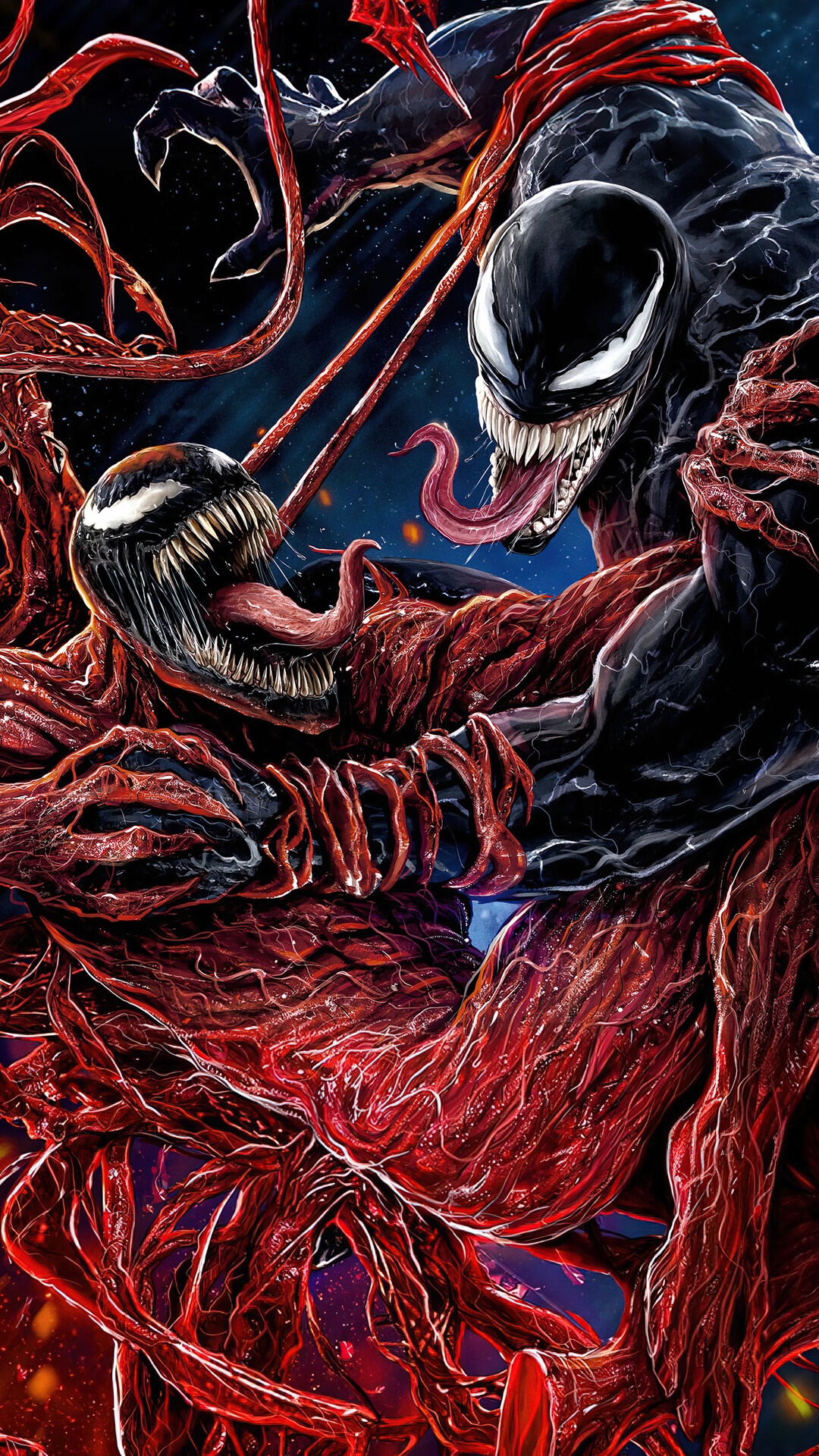 Venom and Carnage from Venom Let There Be Carnage HD Phone Wallpaper
