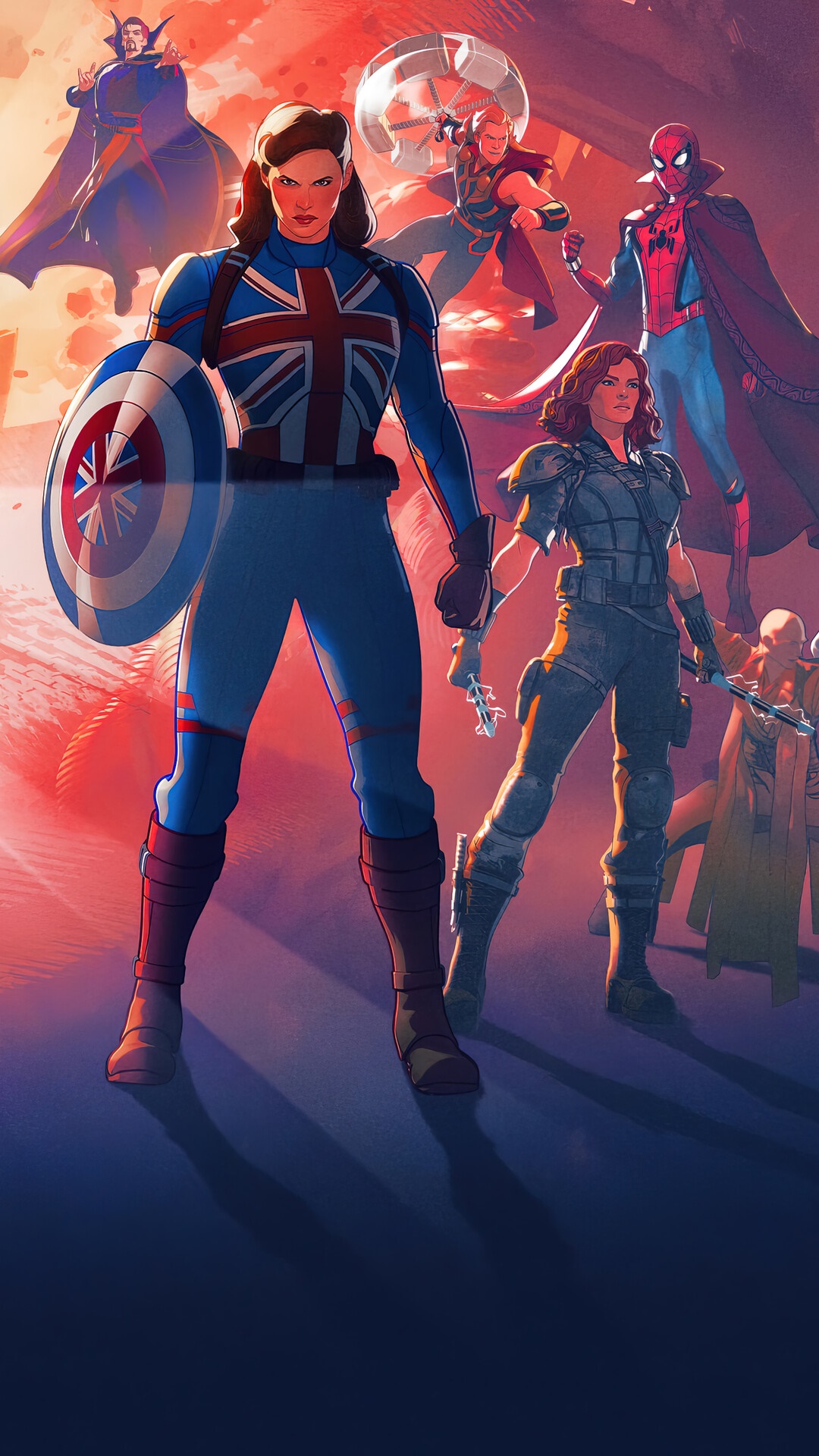 Captain Carter and Avengers from What If...? HD Phone Wallpaper