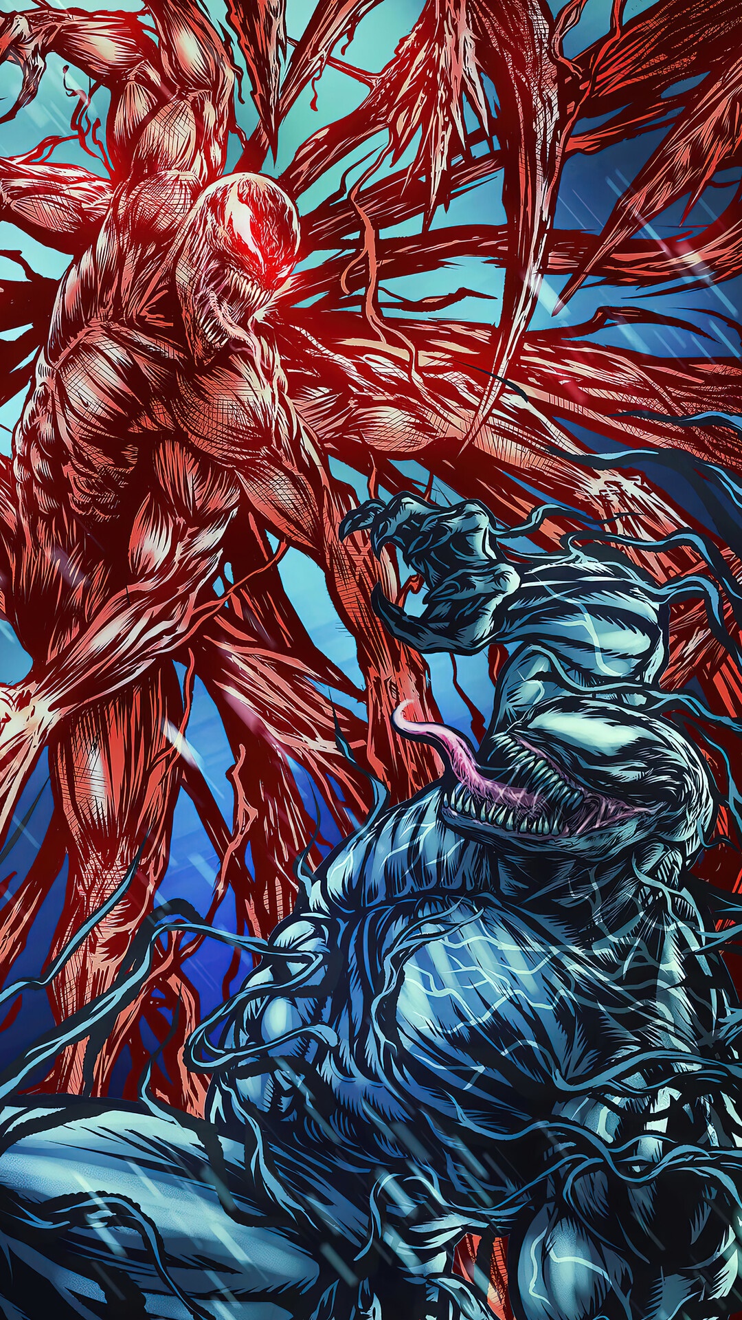 Carnage vs. Venom from Venom: Let There Be Carnage HD Phone Wallpaper
