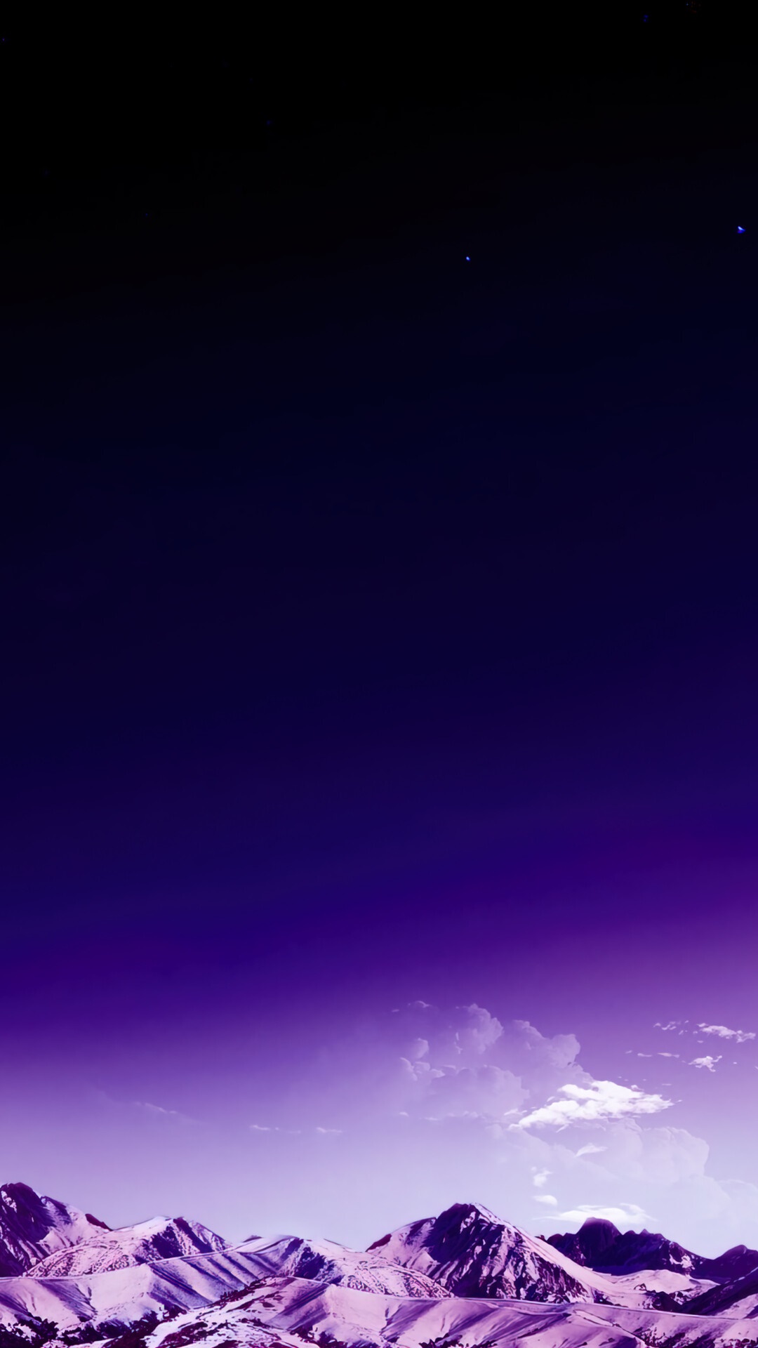 Purple mountains under a starry night sky HD Phone Wallpaper