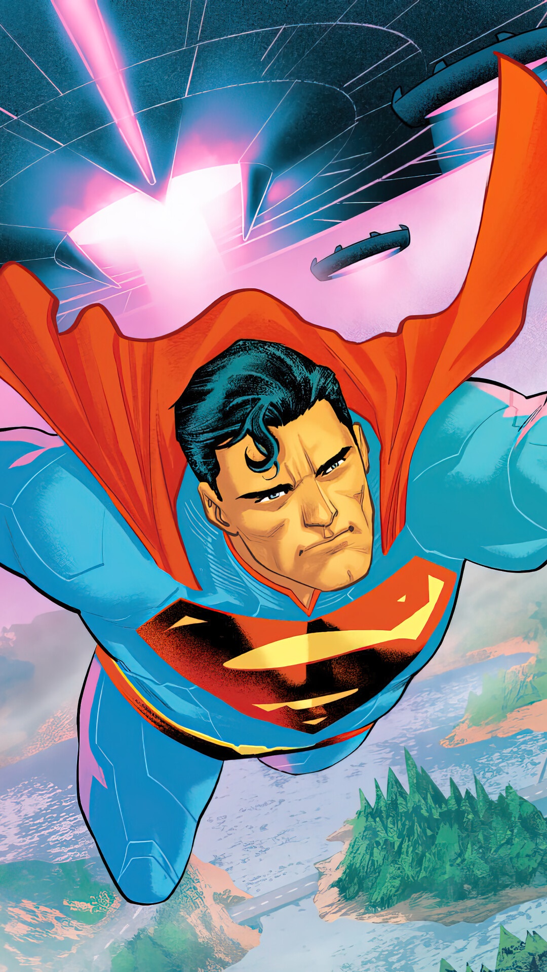Superman flying from Fortnite HD Phone Wallpaper