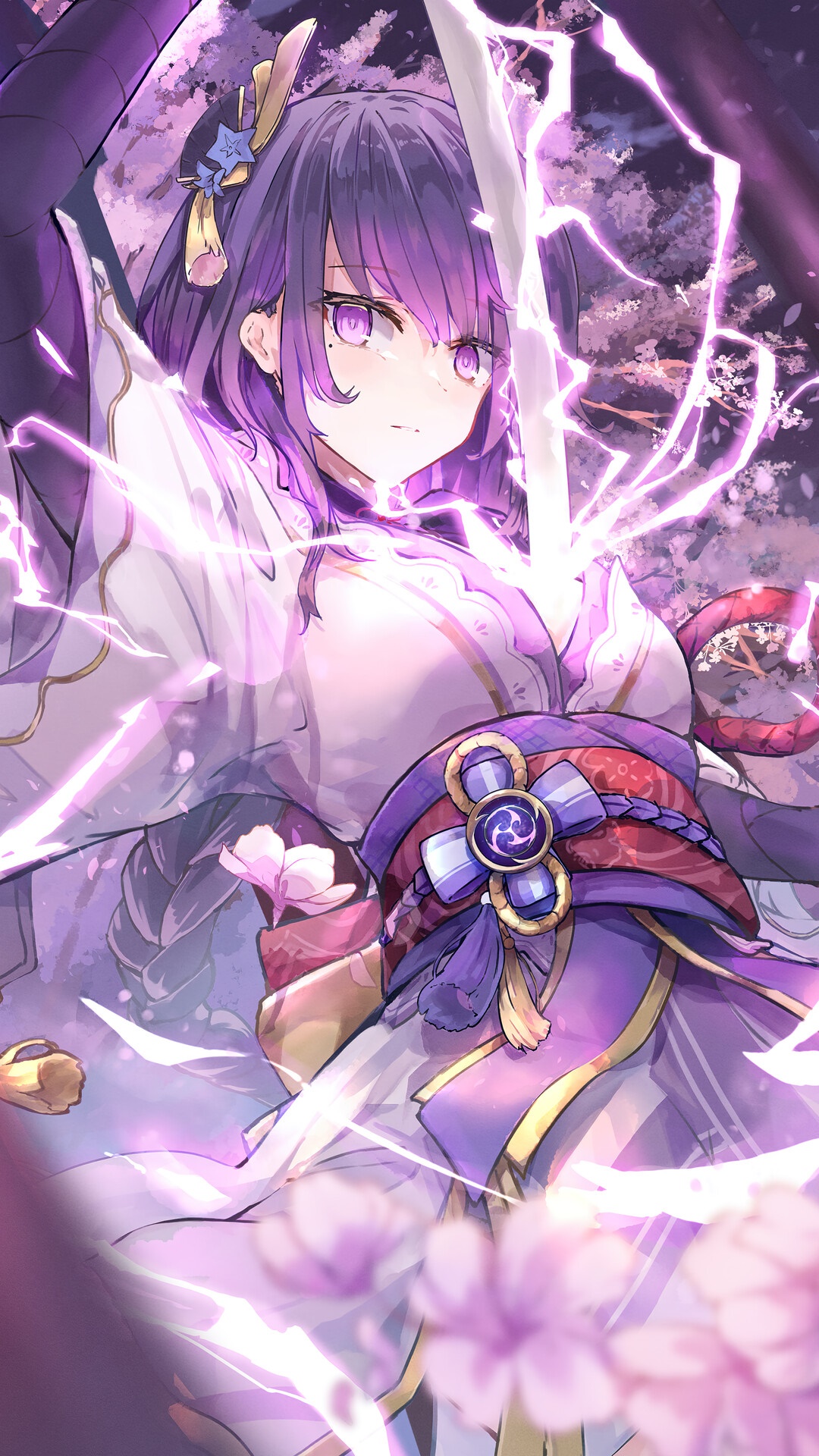 Raiden Shogun from Genshin Impact HD Phone Wallpaper