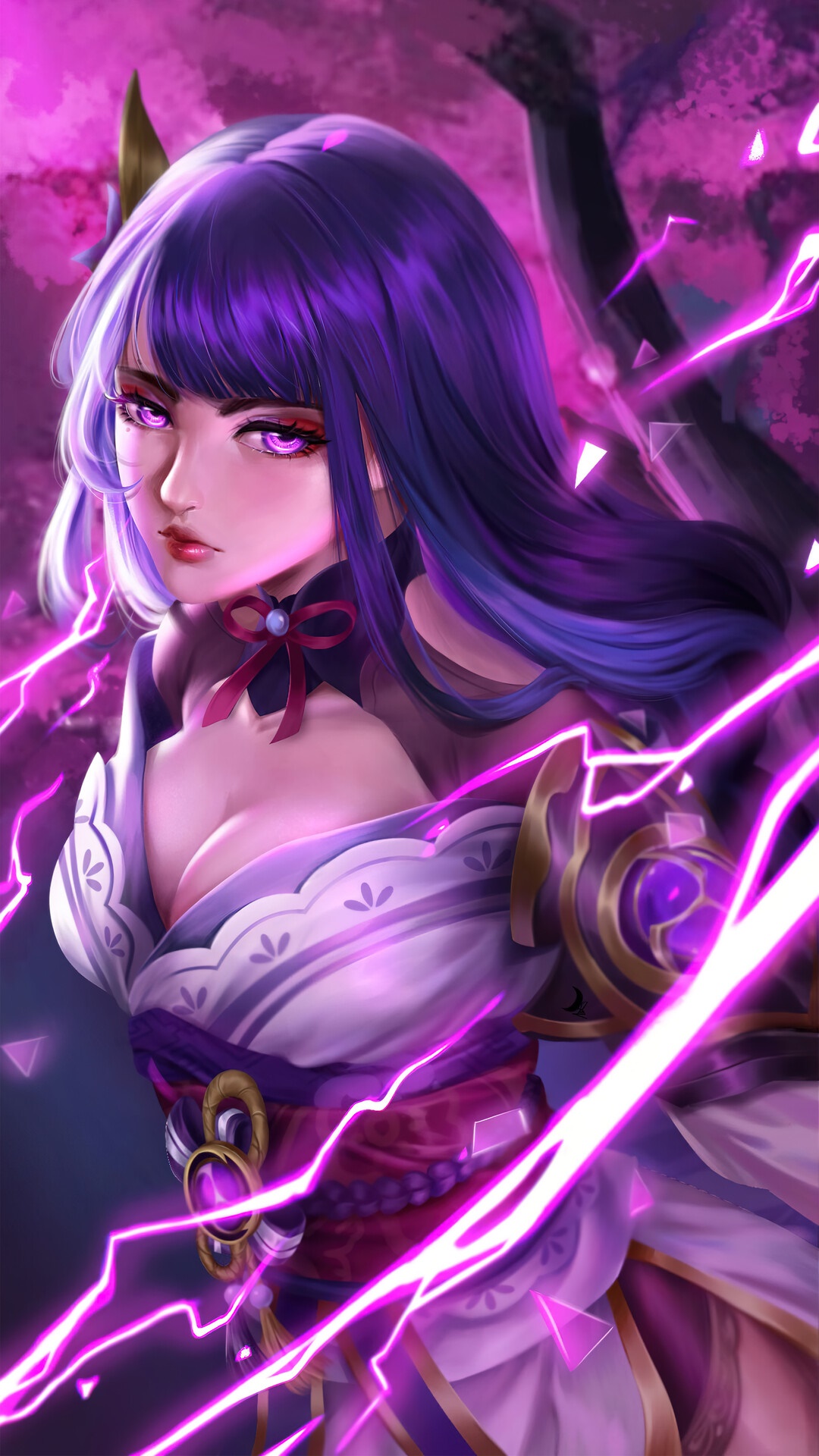 Raiden Shogun from Genshin Impact HD Phone Wallpaper