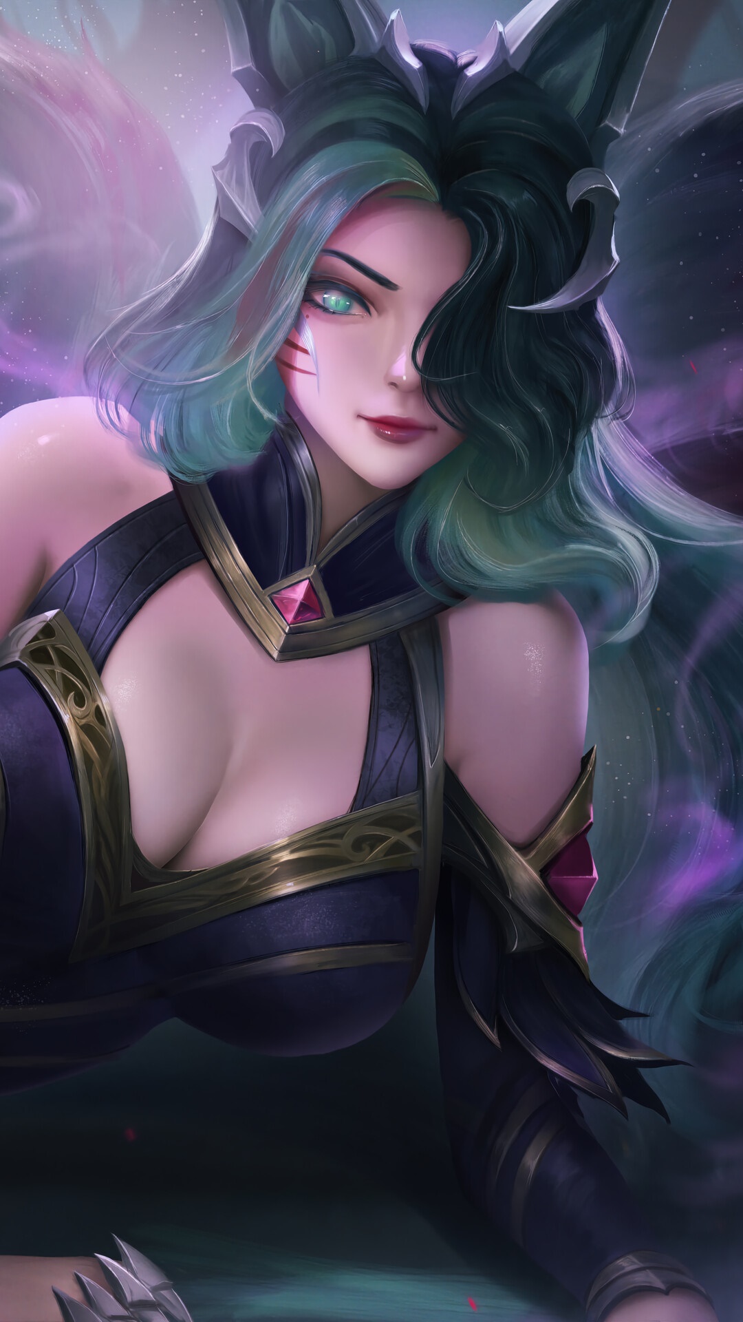 Ahri from League of Legends Coven Skin HD Phone Wallpaper