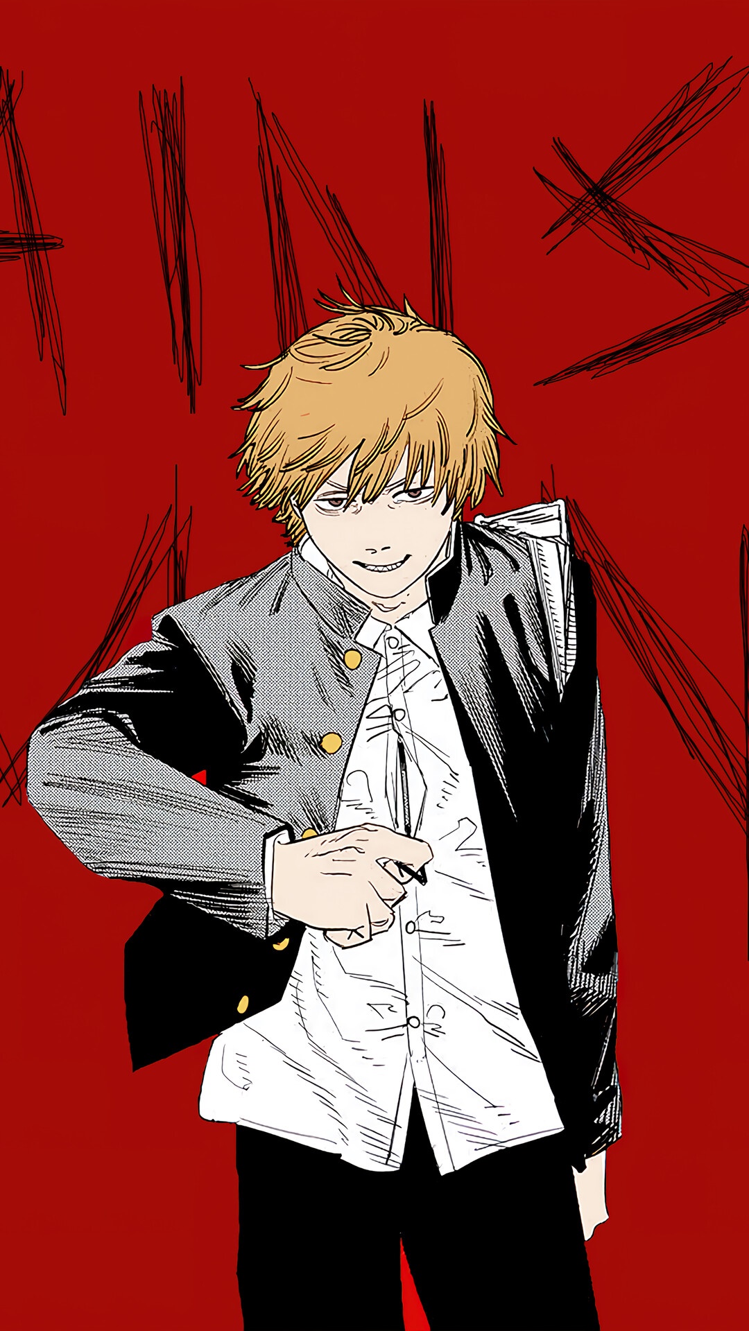 Denji from Chainsaw Man HD Phone Wallpaper