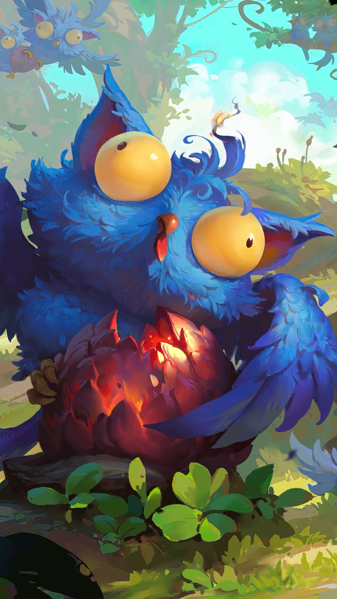 Bandle City creature holding a glowing object in Legends of Runeterra HD Phone Wallpaper