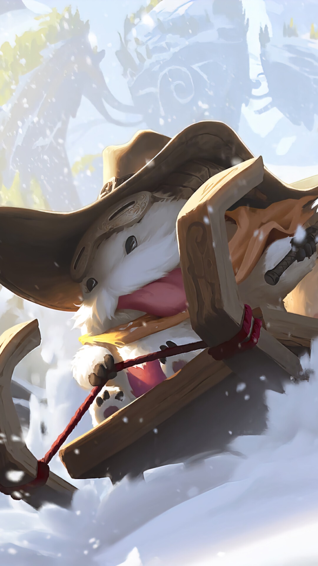 Teemo from Legends of Runeterra on a Sled HD Phone Wallpaper