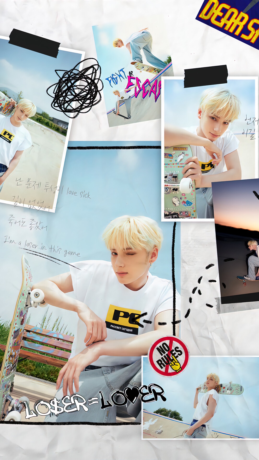 Huening Kai Skateboarding Photoshoot HD Phone Wallpaper