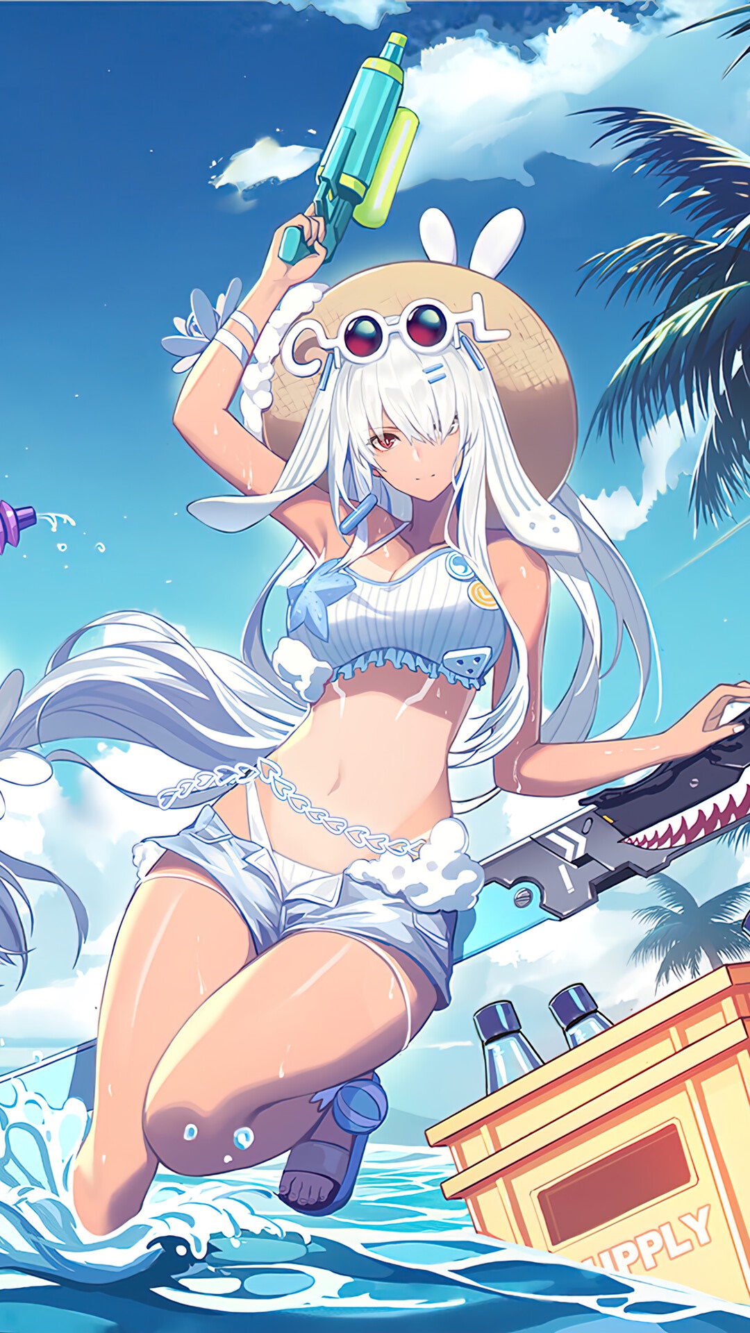 Kamui from Punishing Gray Raven at the beach HD Phone Wallpaper
