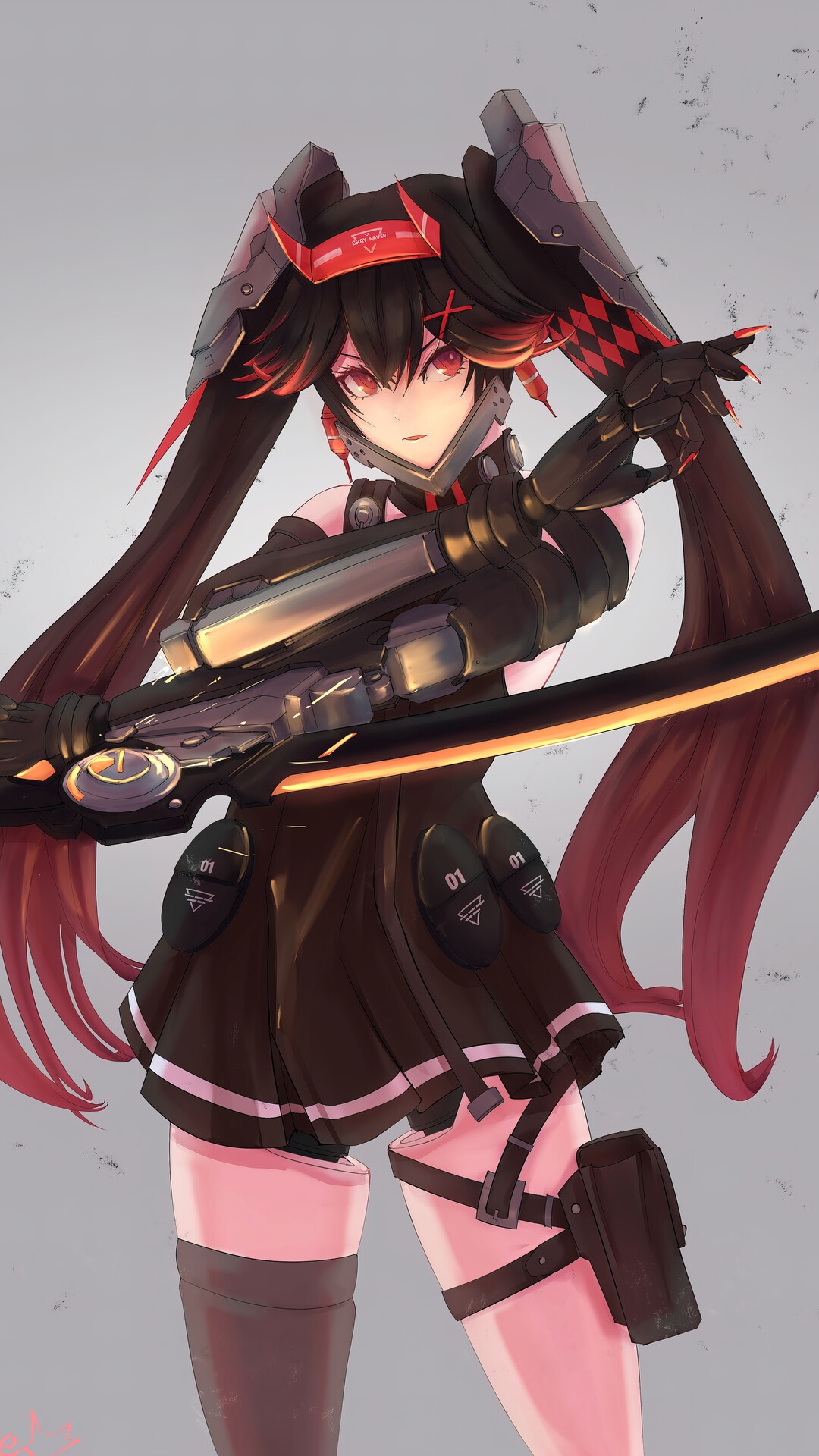 Lucia from Punishing Gray Raven holding a weapon HD Phone Wallpaper