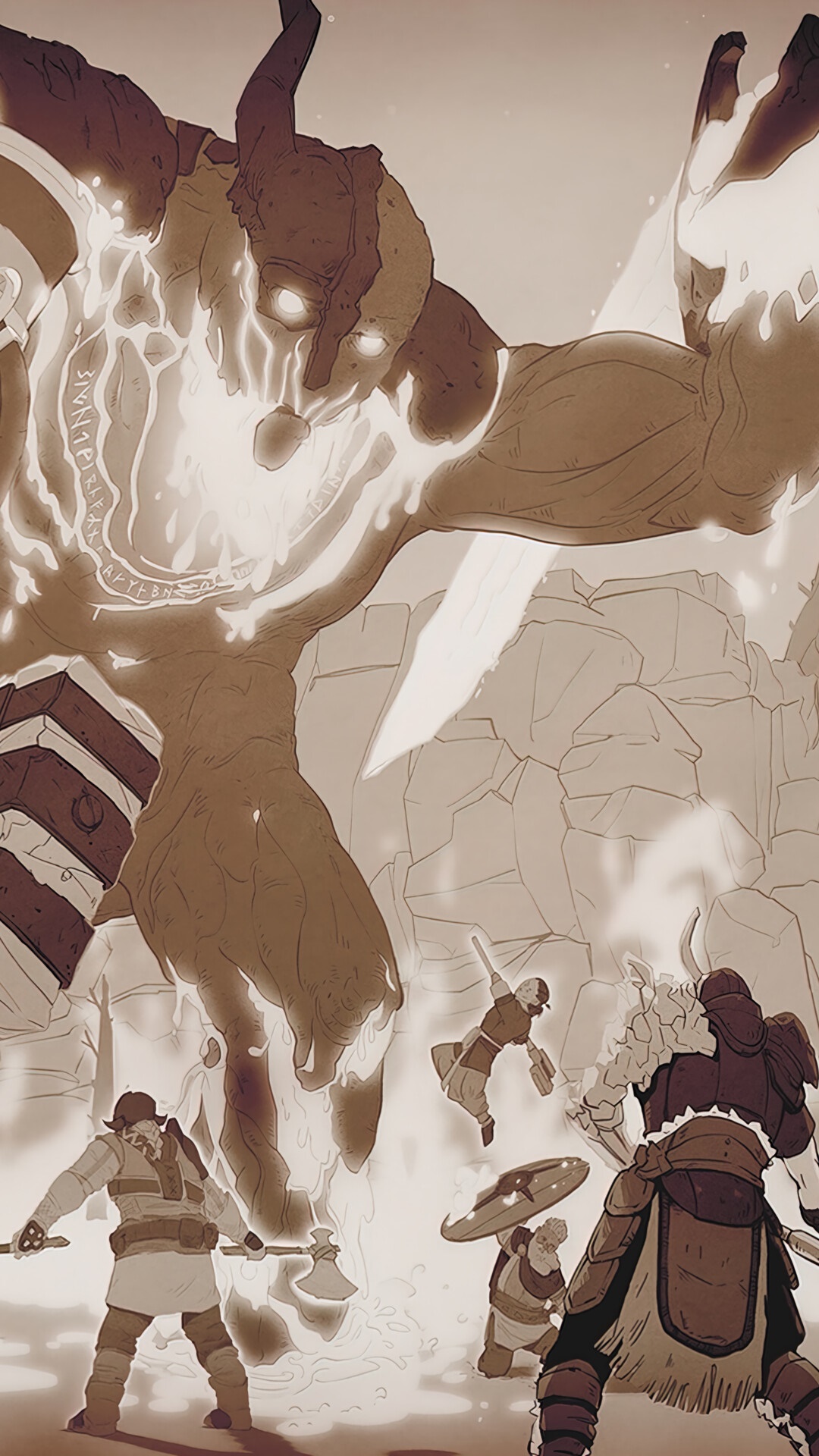 Tribes of Midgard: Giant creature fighting warriors HD Phone Wallpaper