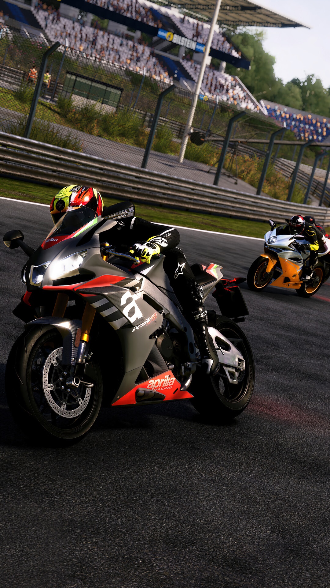 Motorcycle Race on a Track HD Phone Wallpaper