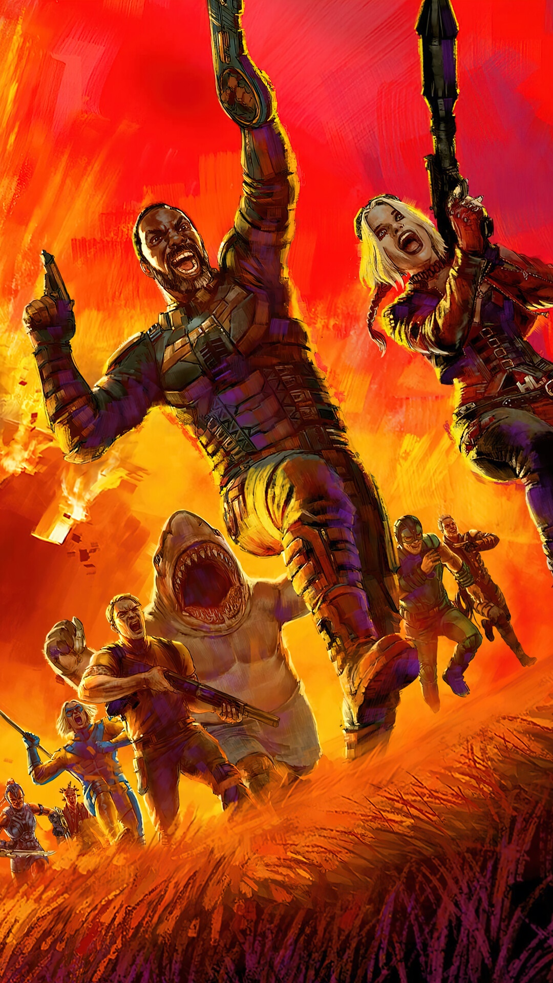 The Suicide Squad characters in action HD Phone Wallpaper