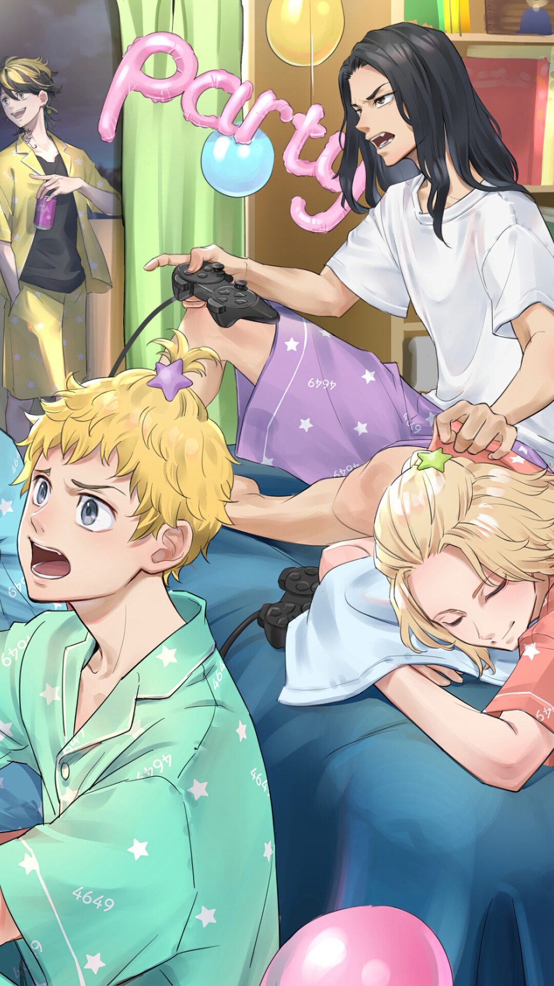 Tokyo Revengers characters playing video games HD Phone Wallpaper