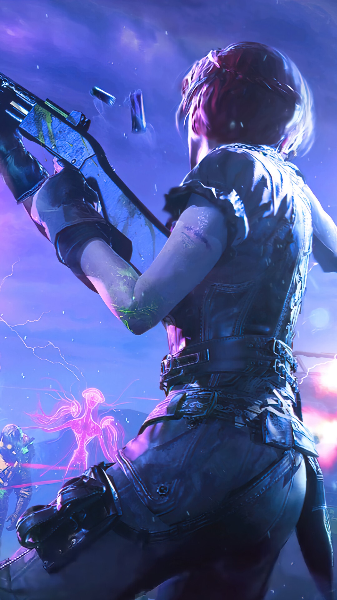Woman with shotgun fighting zombies in Call of Duty Mobile HD Phone Wallpaper