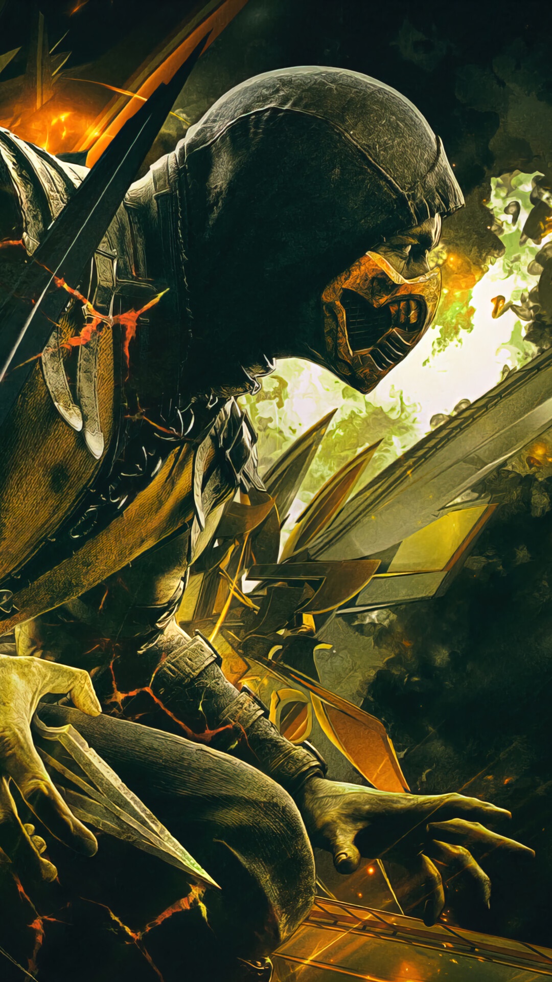 Scorpion from Mortal Kombat X HD Phone Wallpaper