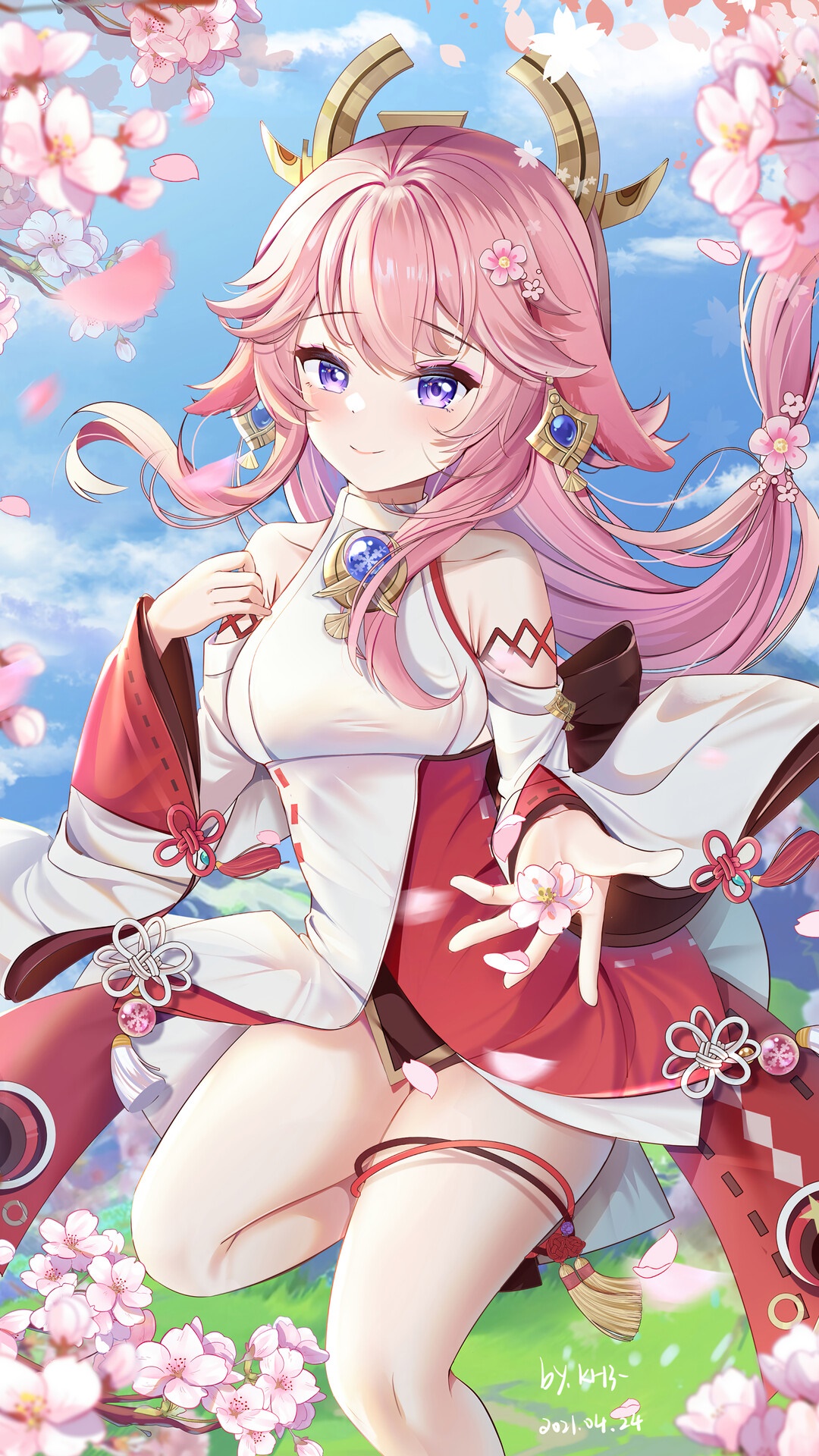 Yae Miko from Genshin Impact HD Phone Wallpaper