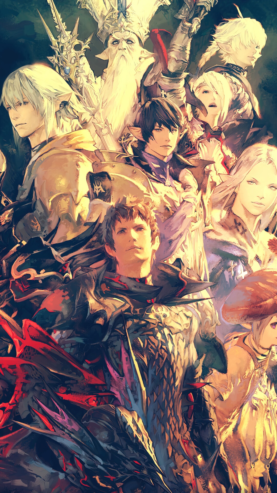 Final Fantasy XIV Online characters HD Phone Wallpaper