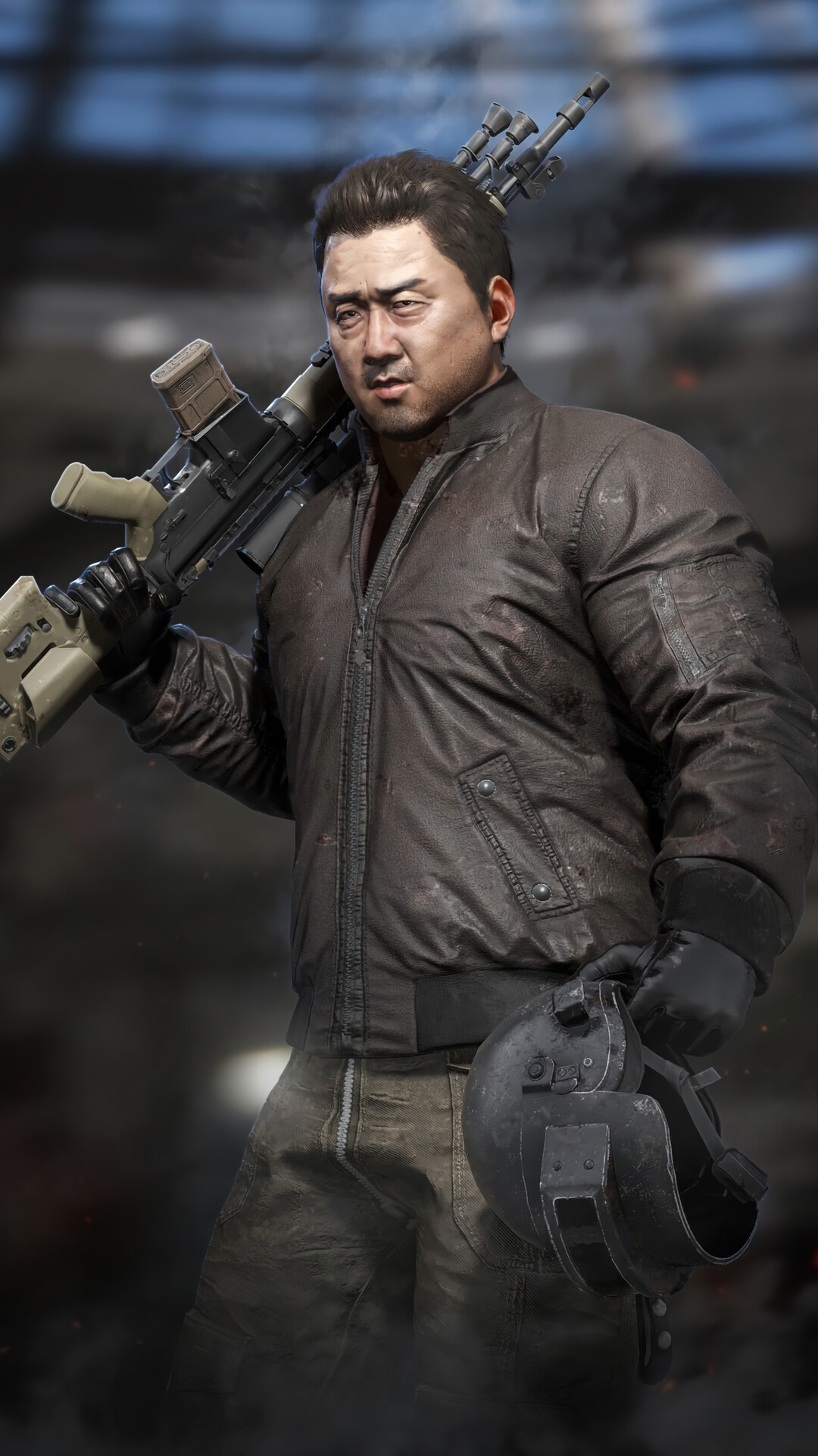 Man with rifle and helmet from PUBG HD Phone Wallpaper