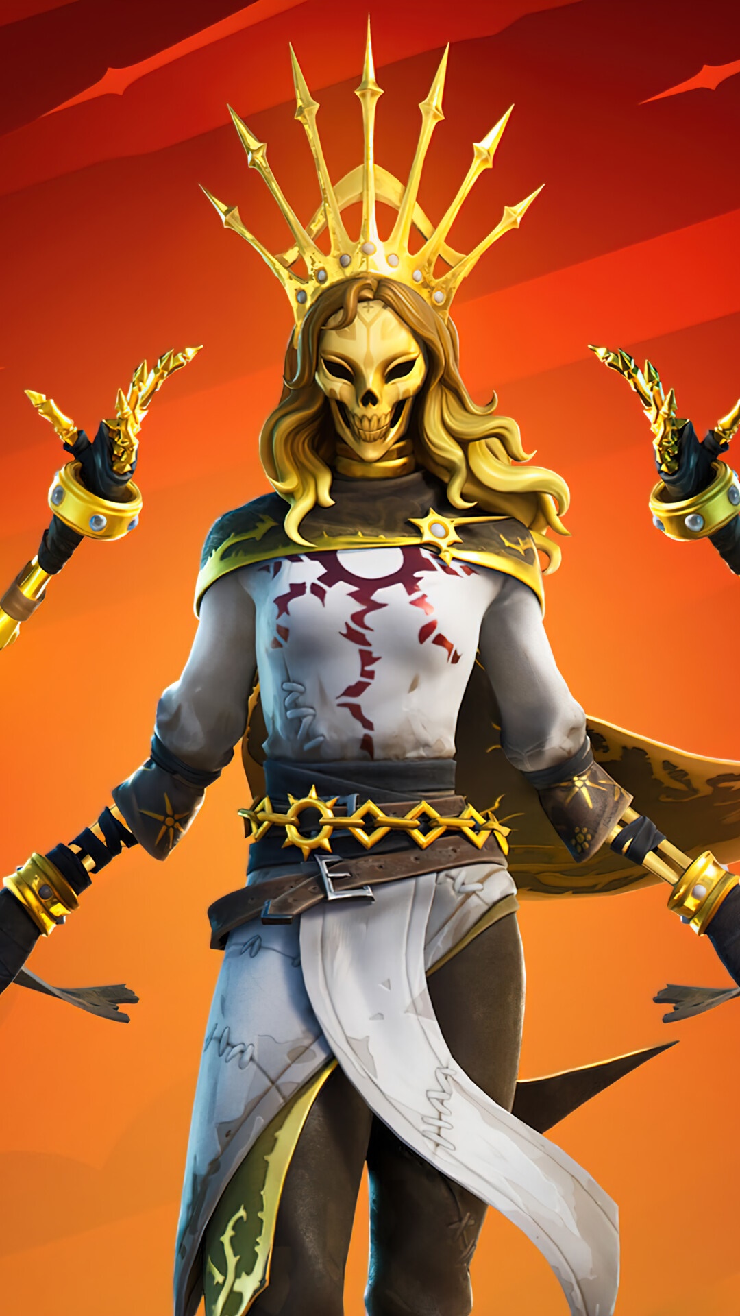 Fortnite Skeleton Queen Skin with Golden Crown HD Phone Wallpaper