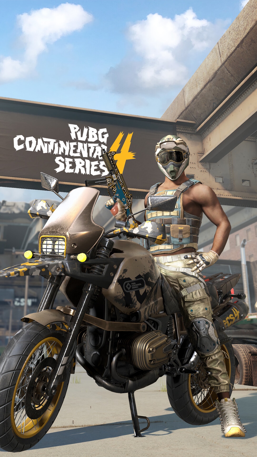 Player from PUBG Continental Series 4 on a motorcycle HD Phone Wallpaper