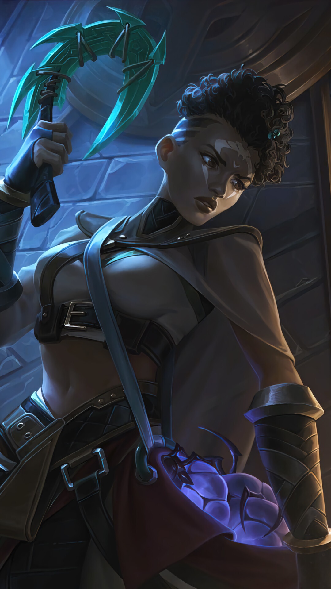 Noxian woman with scythe from Legends of Runeterra HD Phone Wallpaper