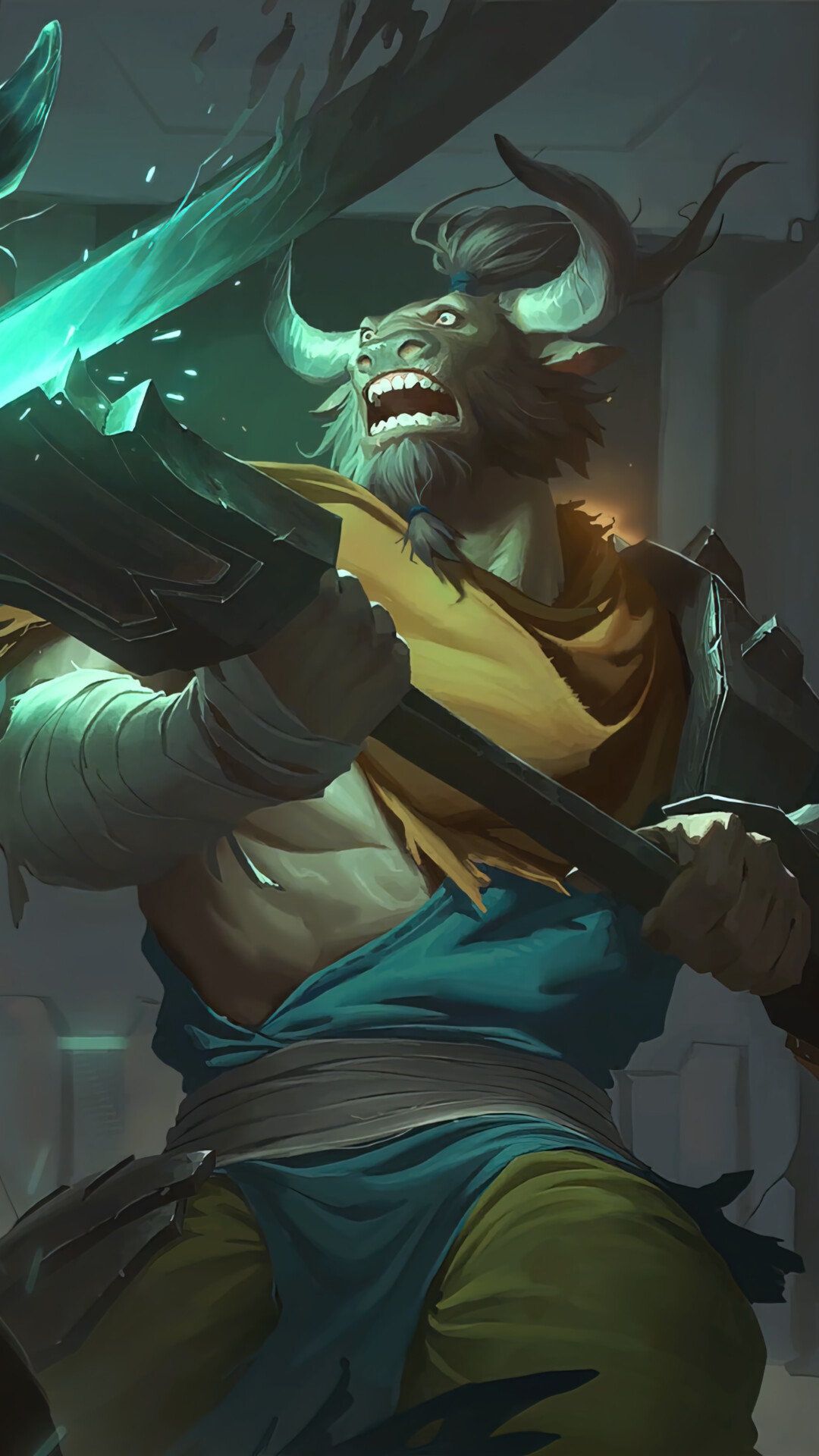 A minotaur warrior from Legends of Runeterra HD Phone Wallpaper