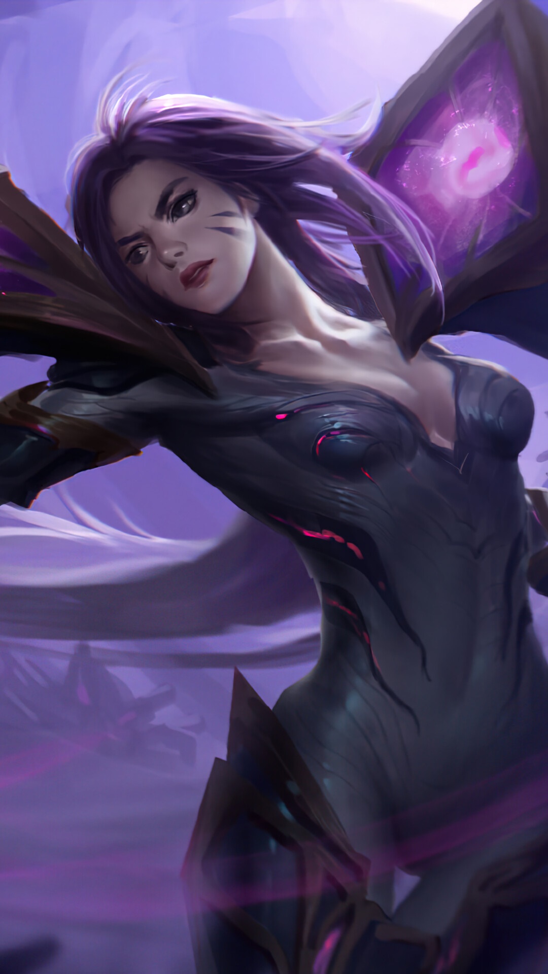 Kai'Sa from League of Legends in Sci-Fi Armor HD Phone Wallpaper