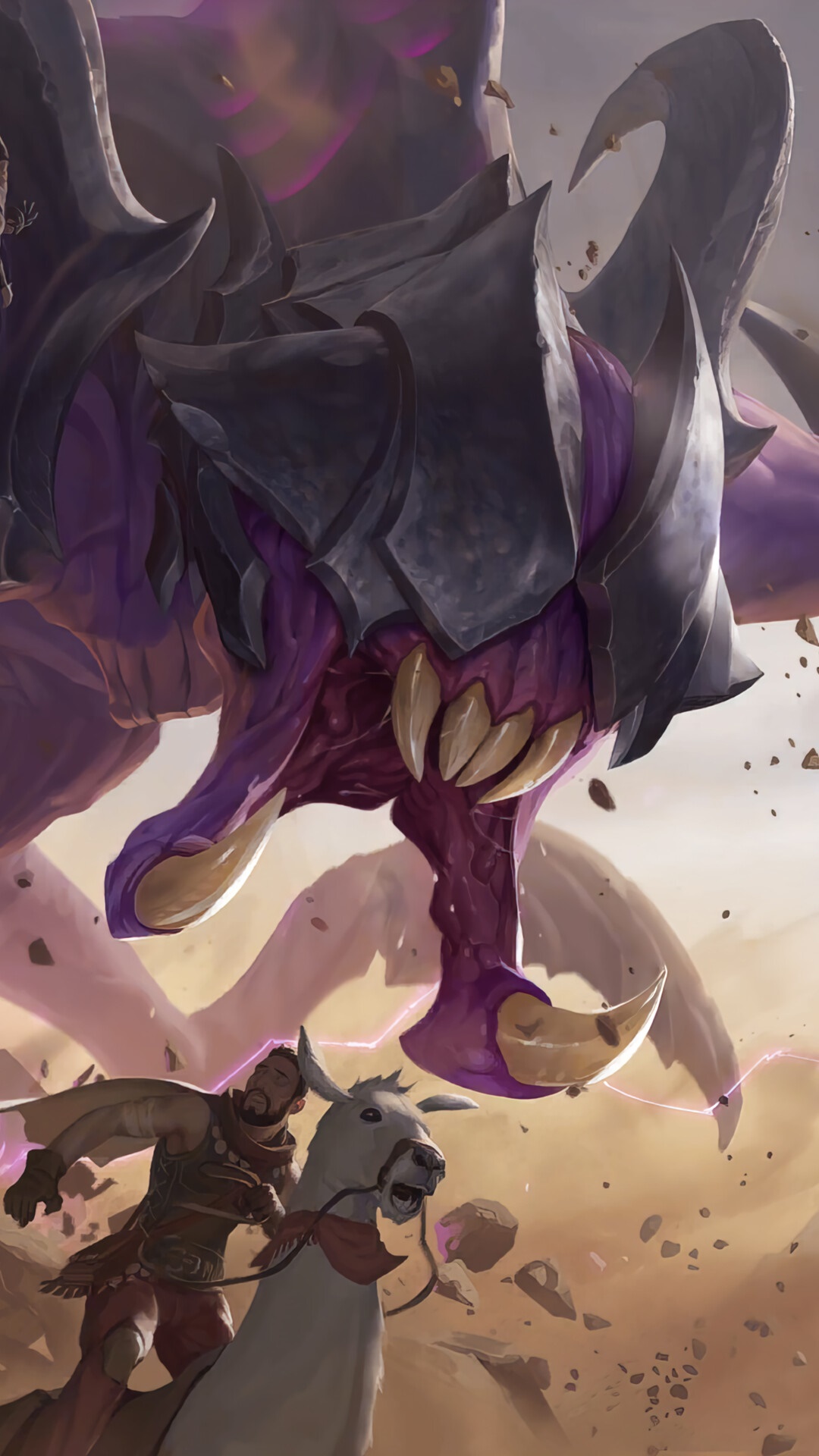 Rek'Sai from League of Legends and a man on a llama HD Phone Wallpaper