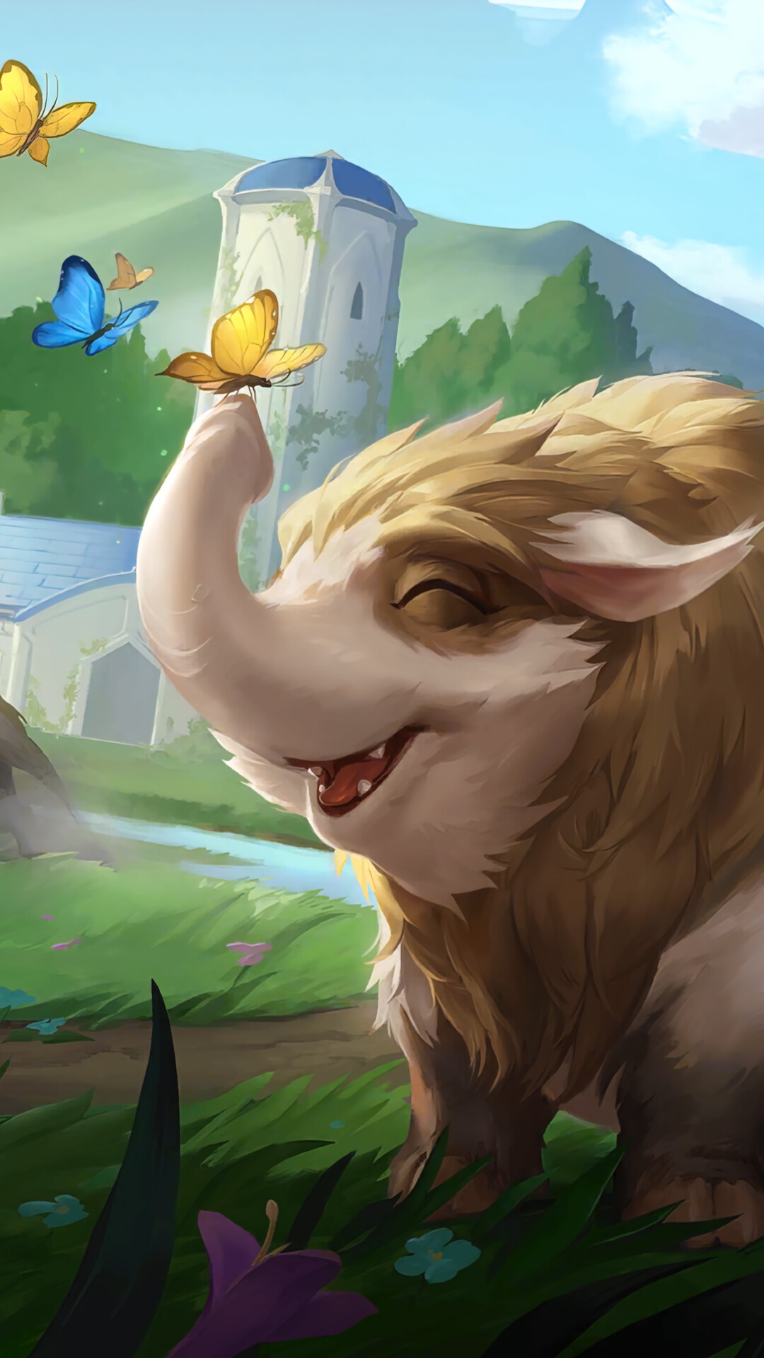 A creature from Legends of Runeterra with butterflies HD Phone Wallpaper
