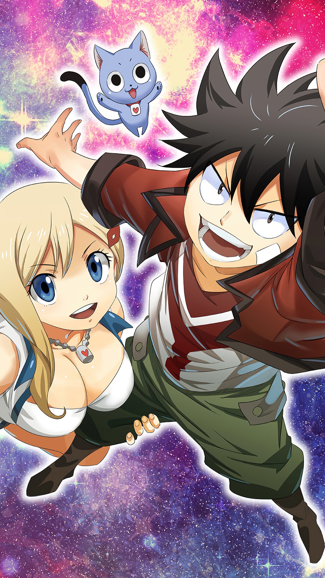 Shiki Granbell, Rebecca Bluegarden, and Happy from Edens Zero HD Phone Wallpaper