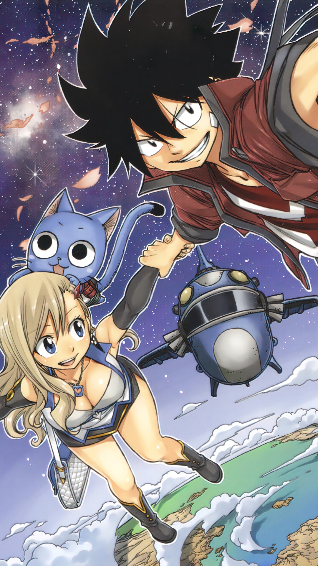 Shiki Granbell, Rebecca Bluegarden, and Happy from Edens Zero HD Phone Wallpaper