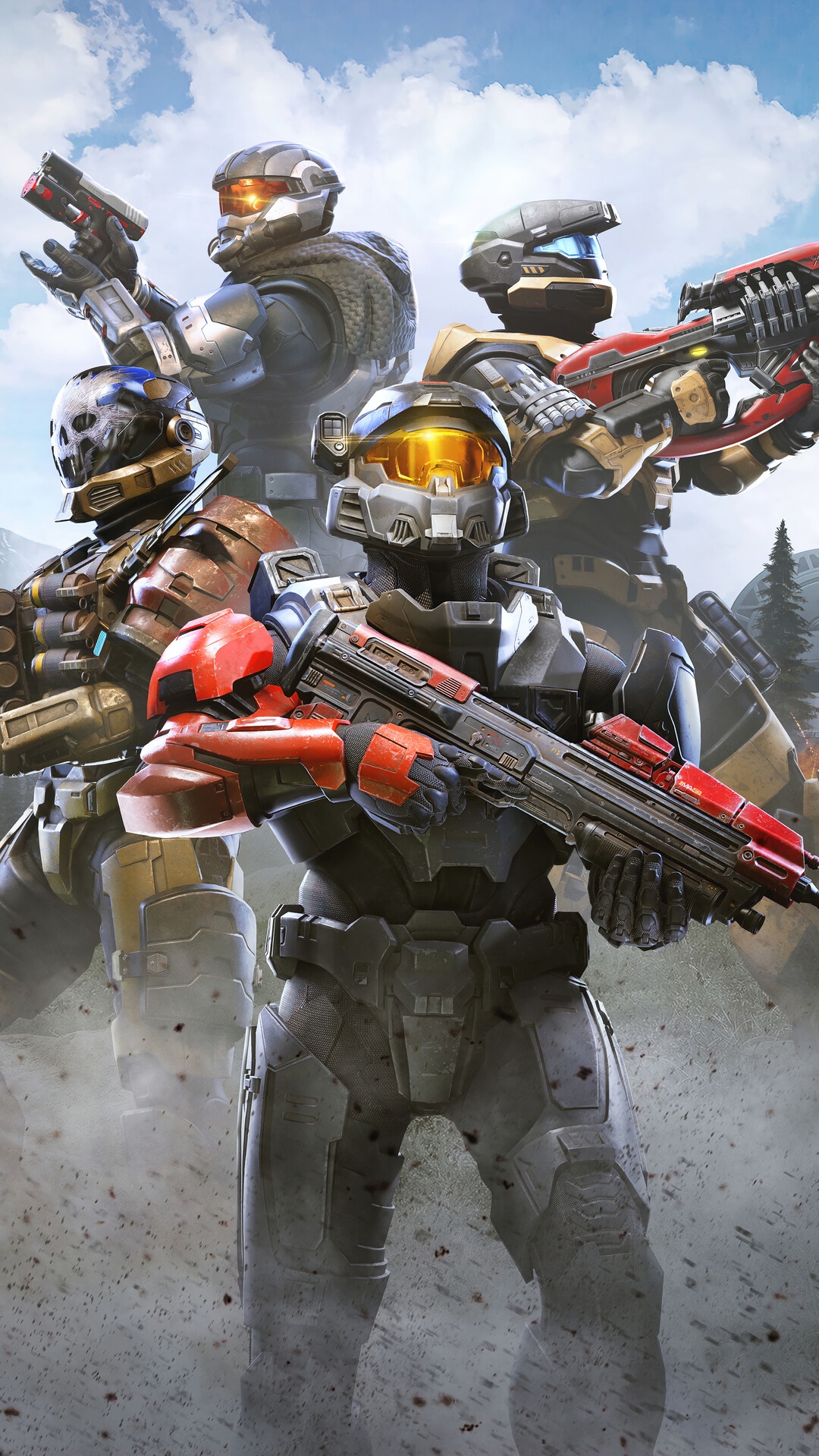 Halo Infinite Spartans with Weapons HD Phone Wallpaper