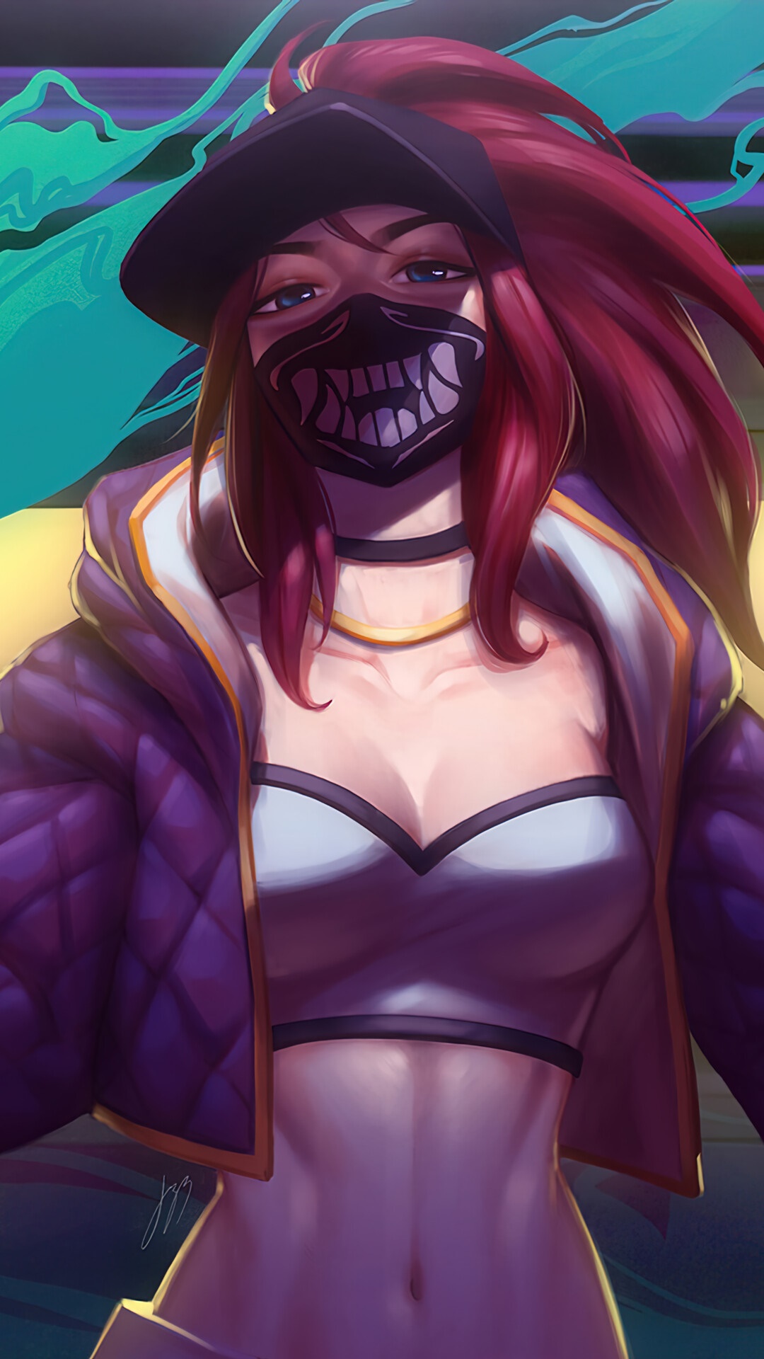 Akali from League of Legends KDA HD Phone Wallpaper