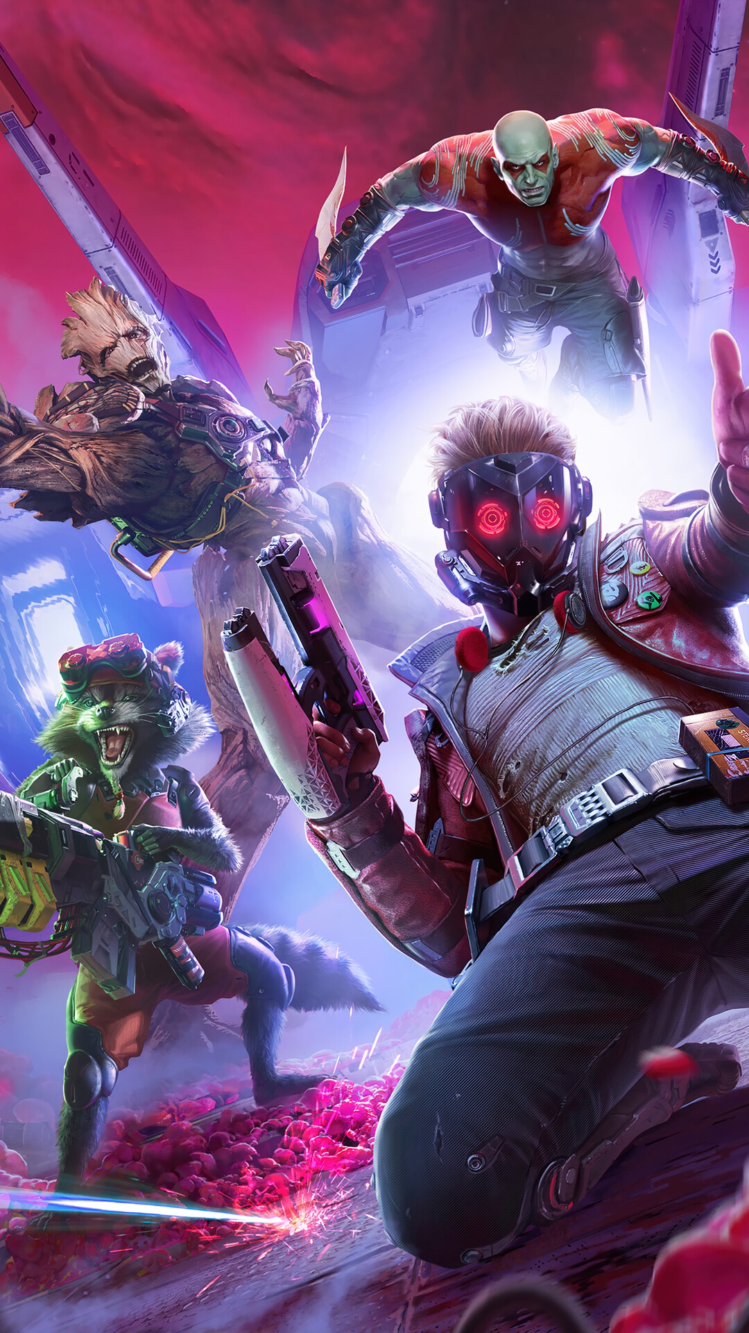 Marvel's Guardians of the Galaxy video game characters HD Phone Wallpaper