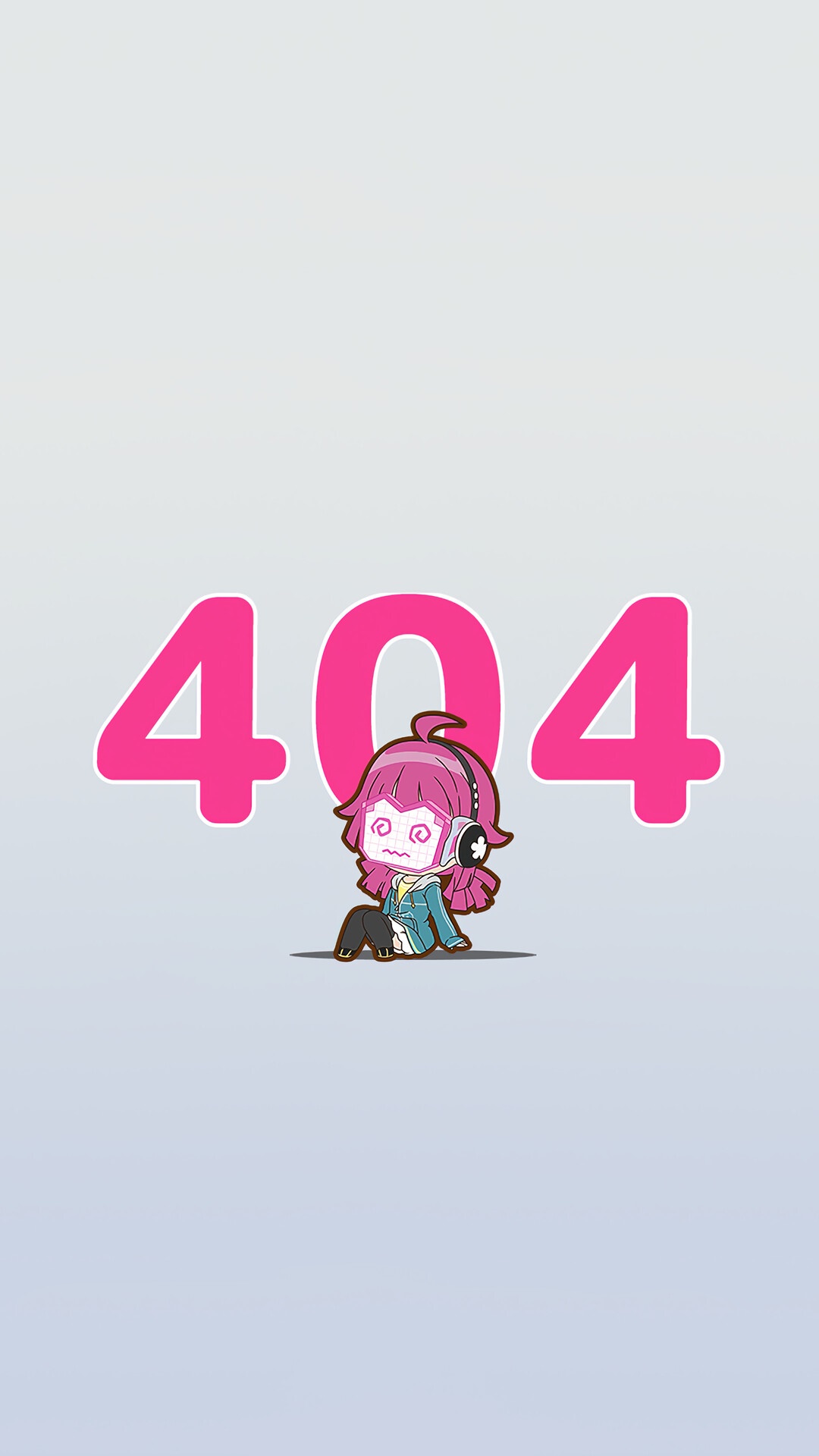 404 Error Page with Anime Character HD Phone Wallpaper