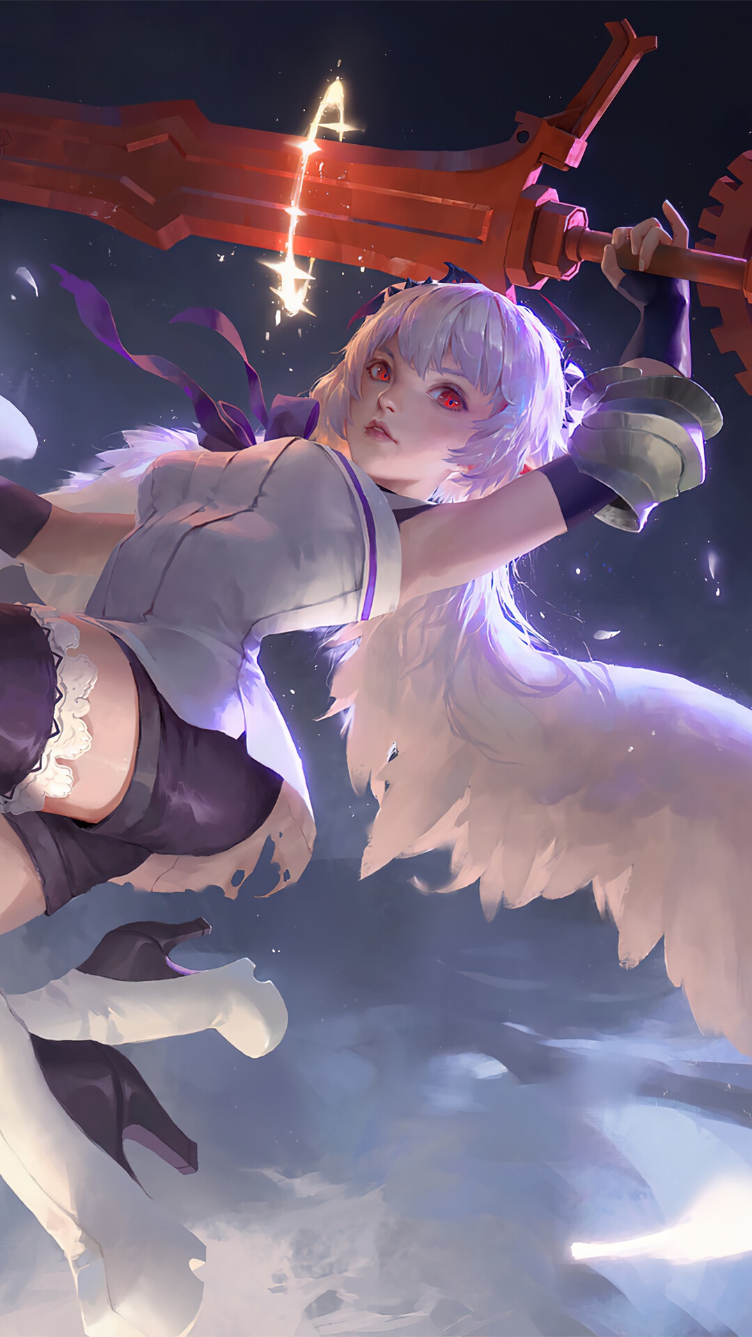 Angel warrior with a large sword HD Phone Wallpaper