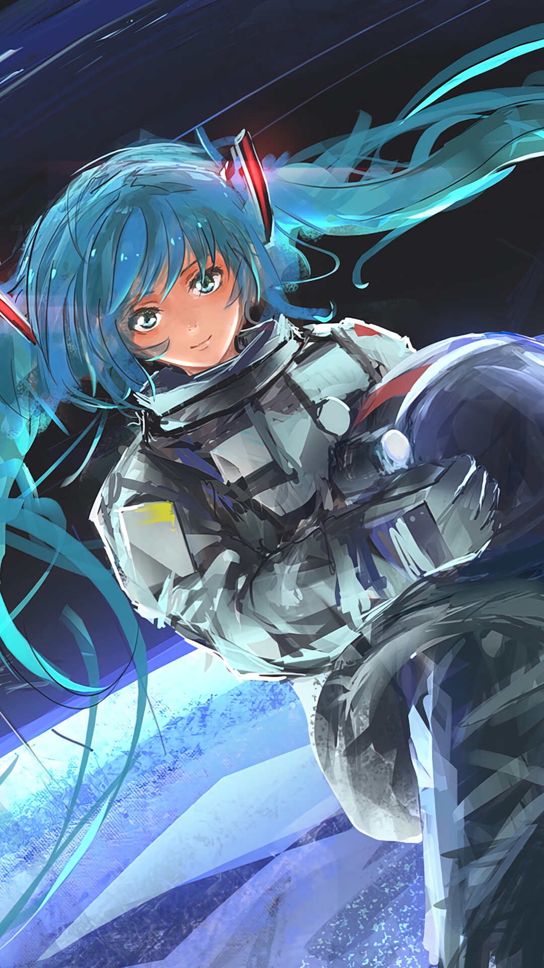 Hatsune Miku as an astronaut HD Phone Wallpaper
