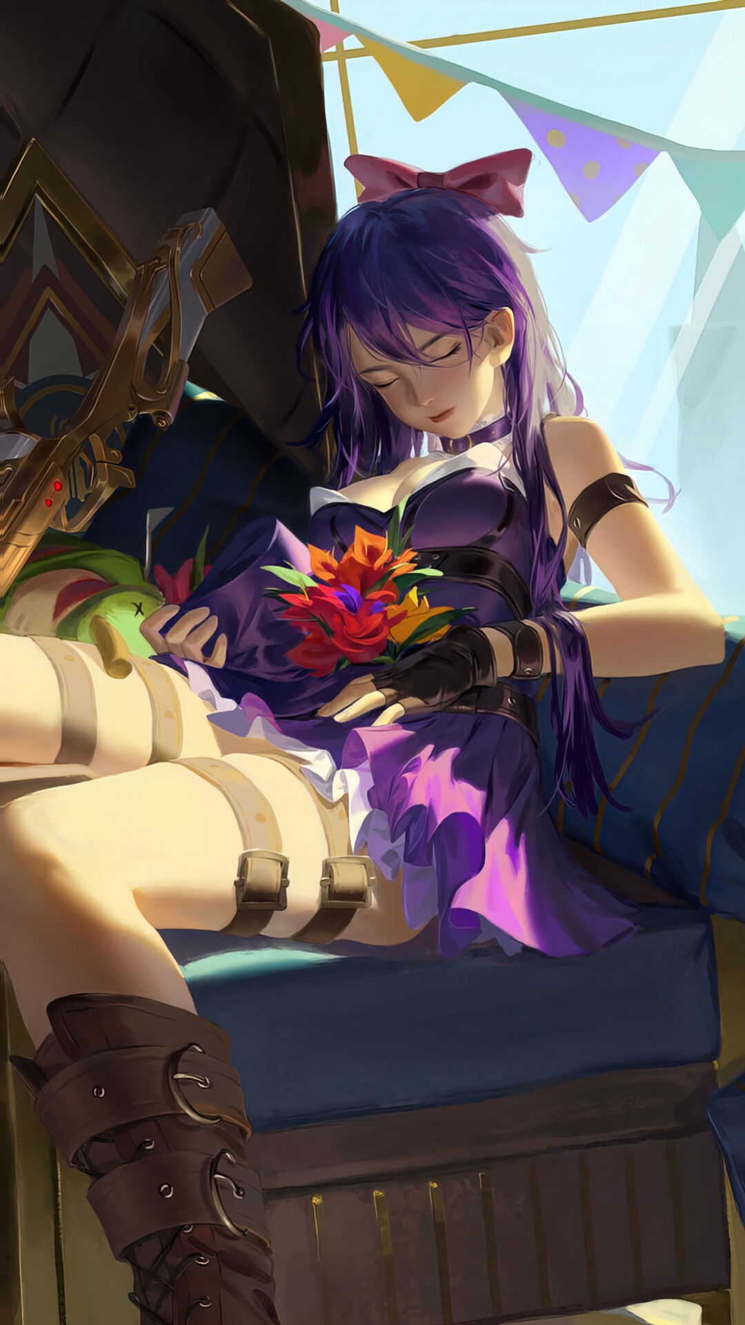 Caitlyn from League of Legends sleeping HD Phone Wallpaper