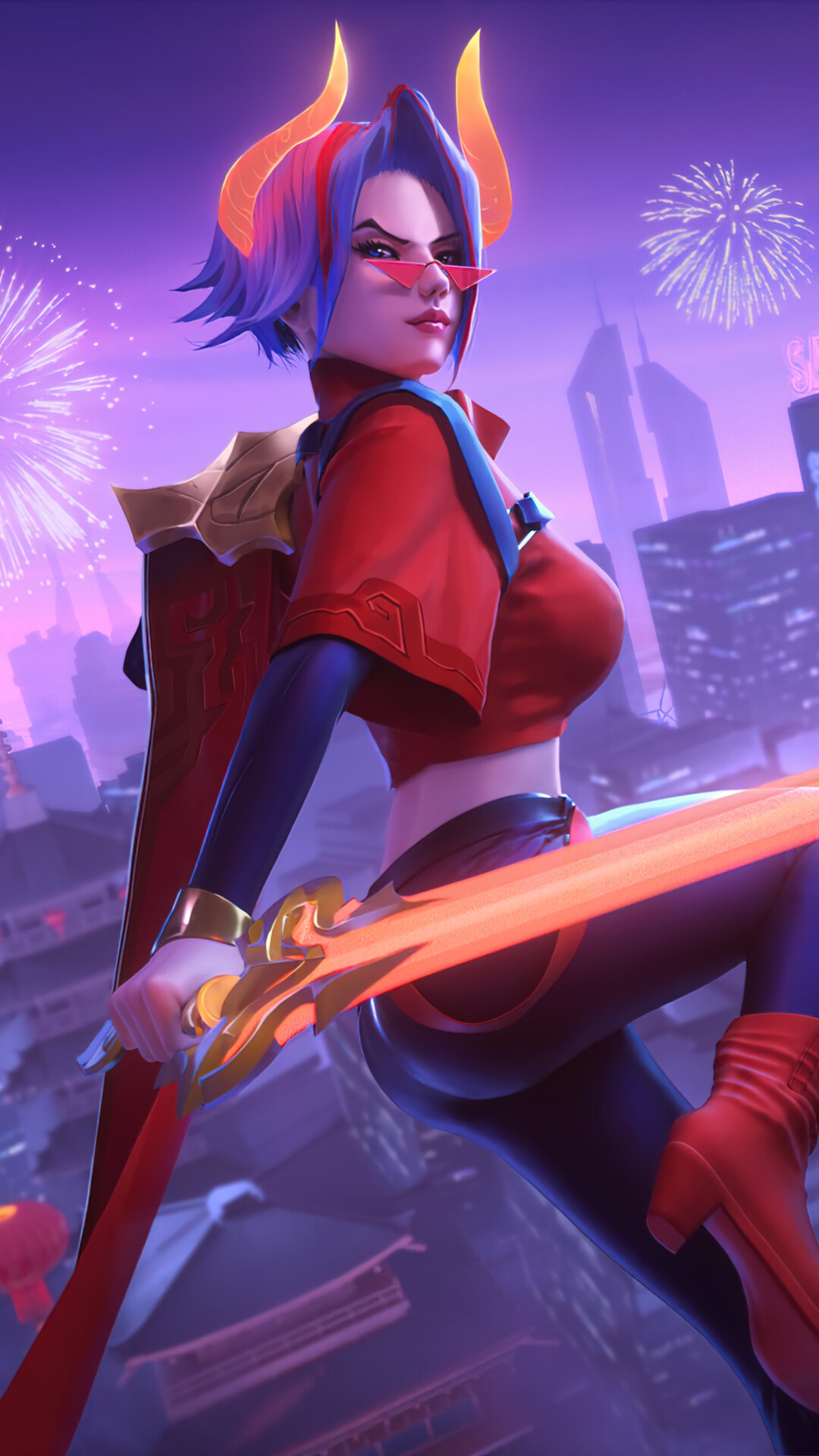 Fiora from League of Legends Lunar Beast skin HD Phone Wallpaper