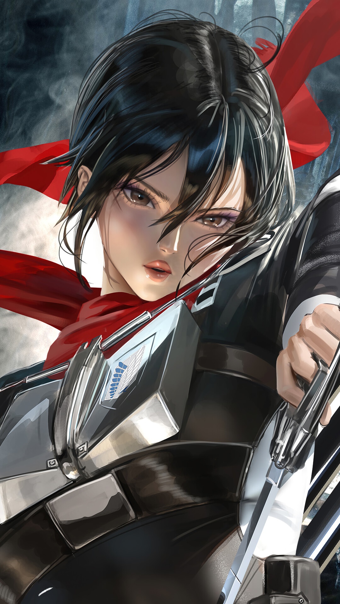 Mikasa Ackerman from Attack on Titan HD Phone Wallpaper