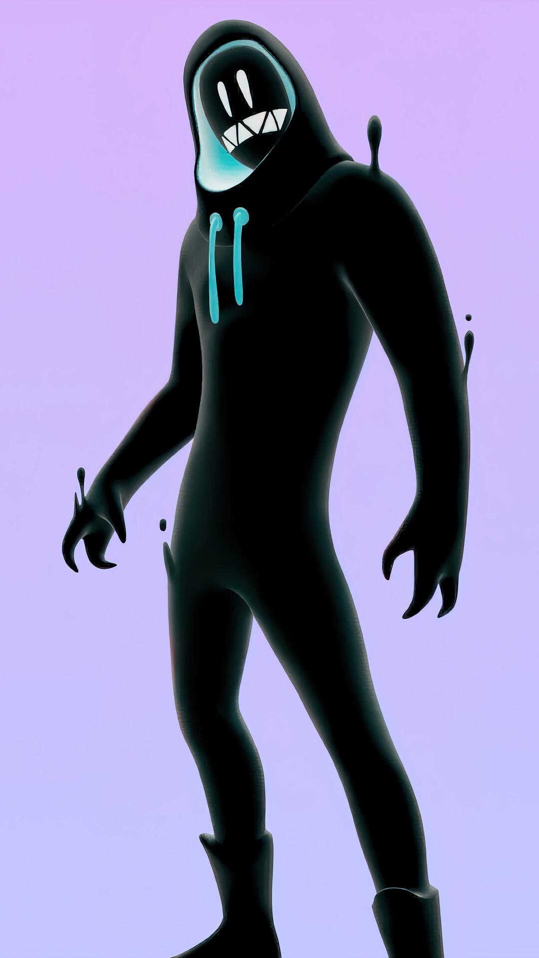 Fortnite character with black hoodie and glowing mask HD Phone Wallpaper