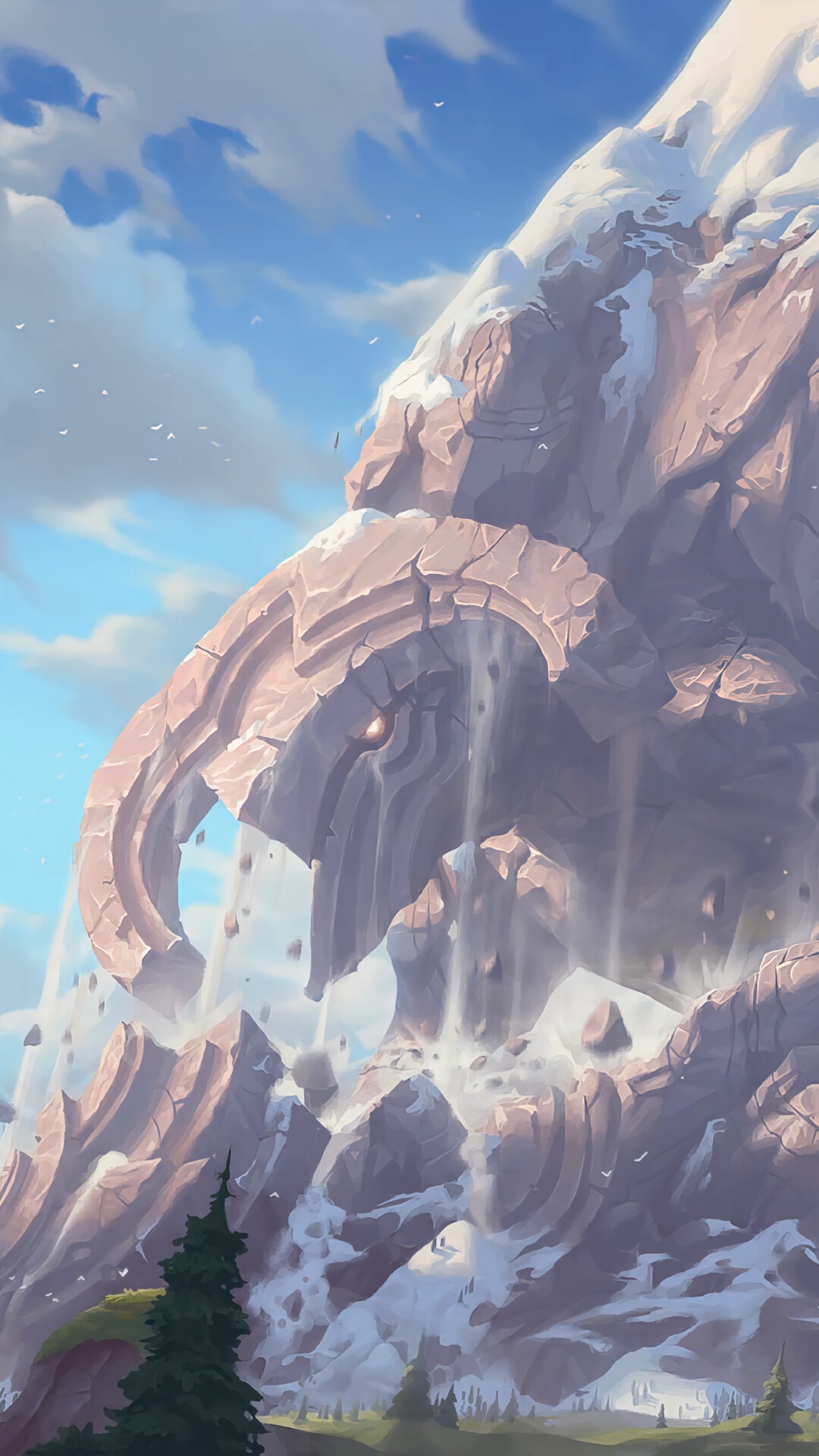 Legends of Runeterra mountain landscape with ancient ruins HD Phone Wallpaper