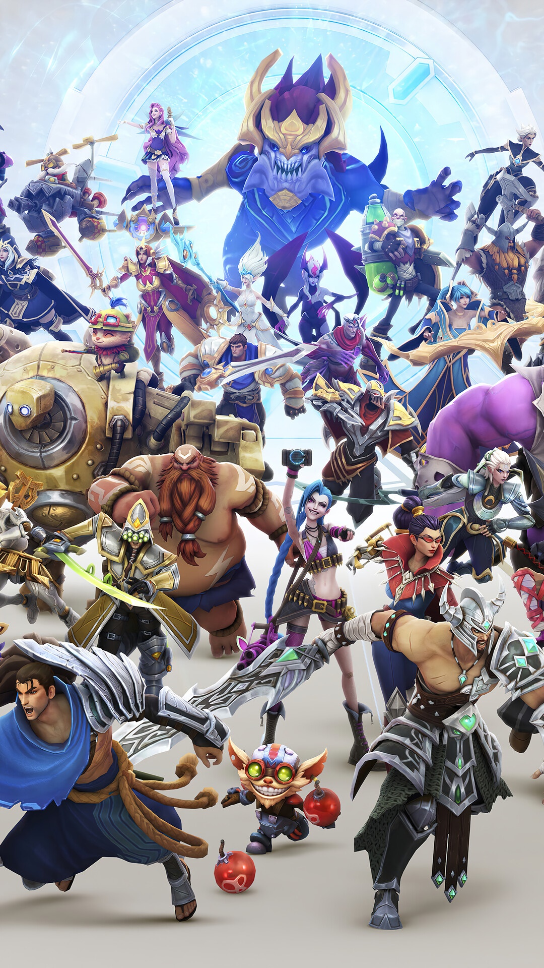 League of Legends characters gathered together HD Phone Wallpaper