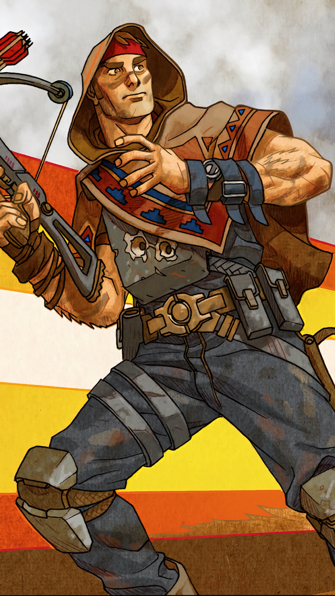 Agent Jones from Fortnite holding a crossbow HD Phone Wallpaper